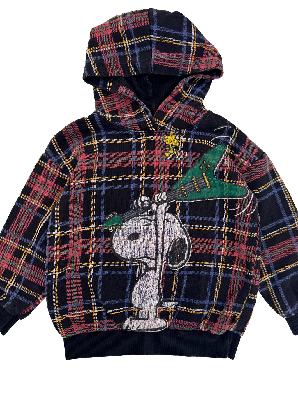 Benetton x Peanuts Snoopy Guitar Plaid Hoodie (size 4)