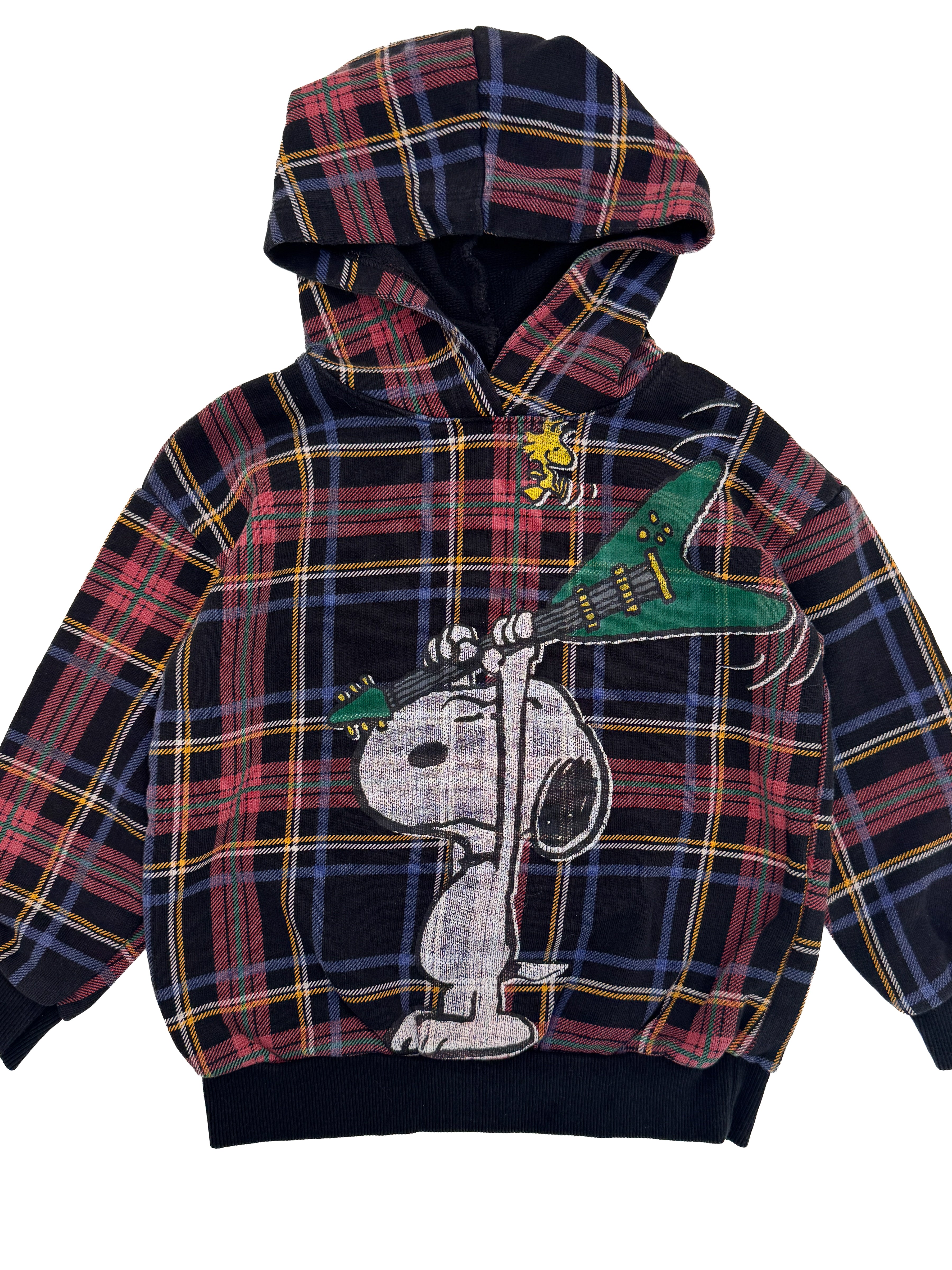 Benetton x Peanuts Snoopy Guitar Plaid Hoodie (size 4)