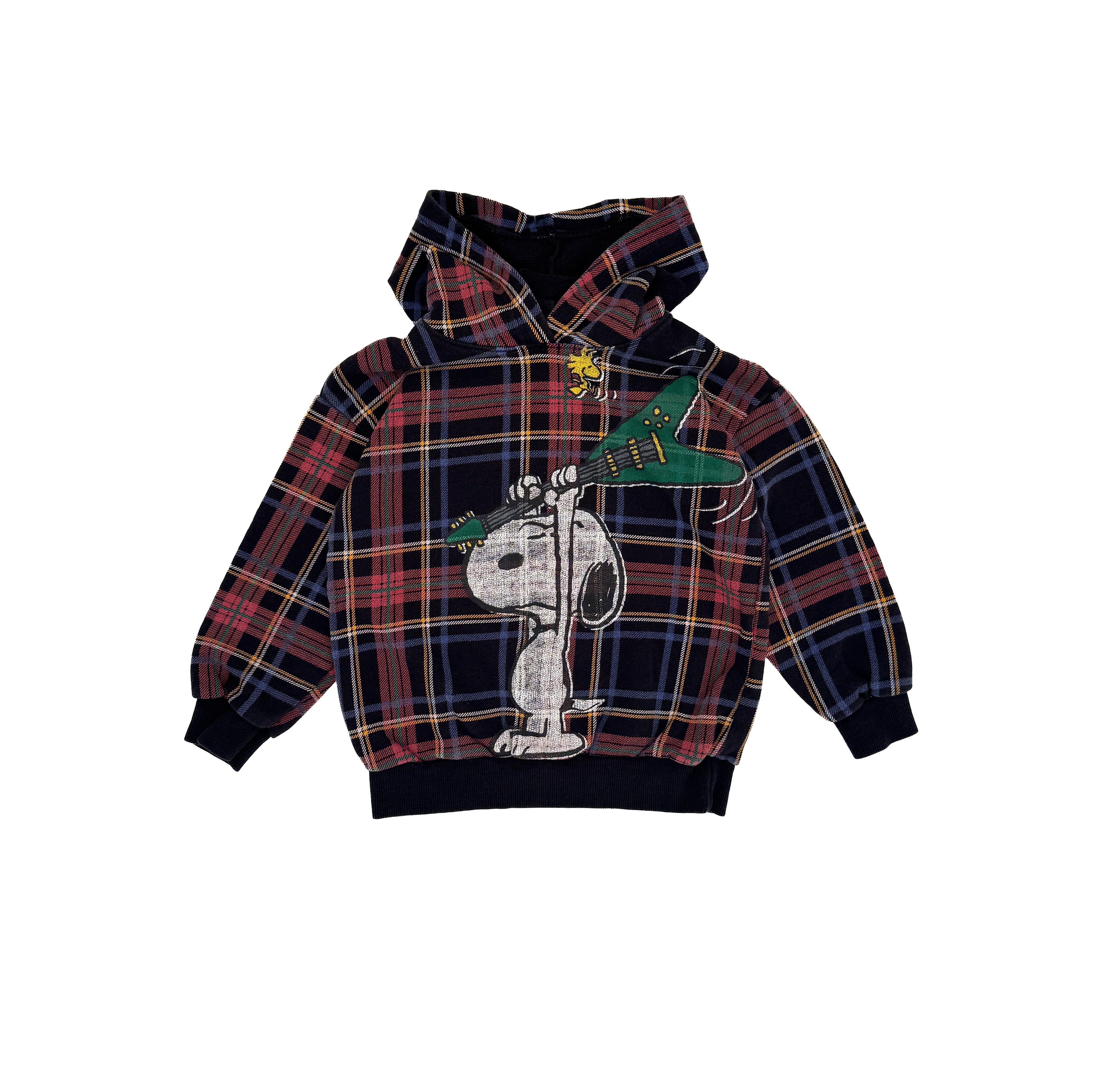 Benetton x Peanuts Snoopy Guitar Plaid Hoodie (size 4)
