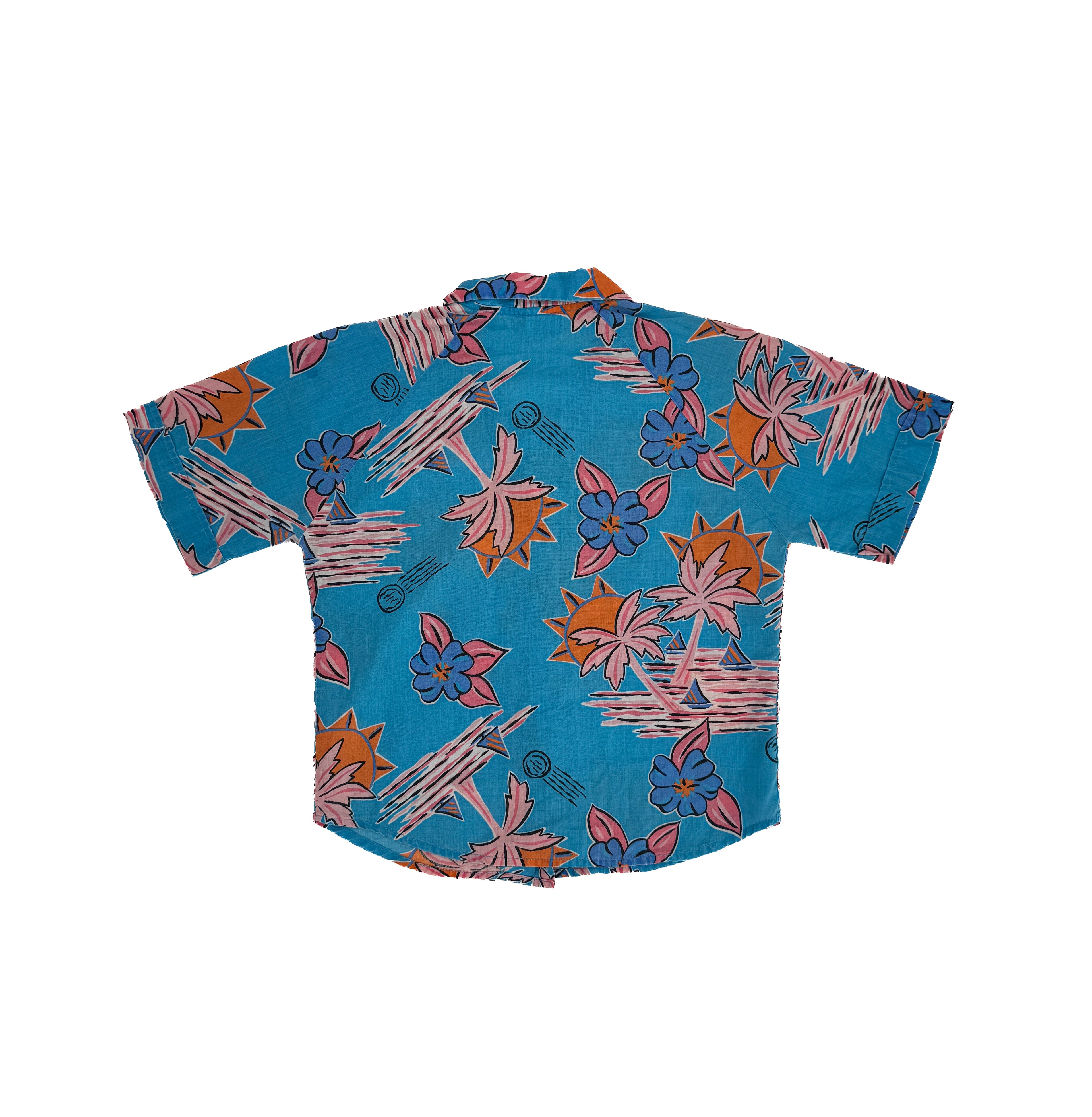 Vintage 80s Hawaiian Floral Kids Shirt (size 7/8)