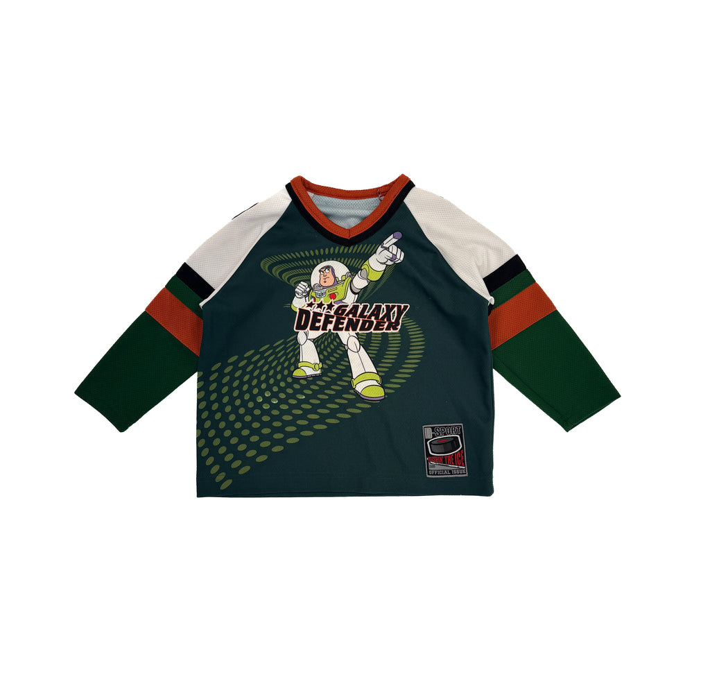 Vintage Kids Disney Buzz Lightyear Galaxy Defender Hockey Jersey (size 2)