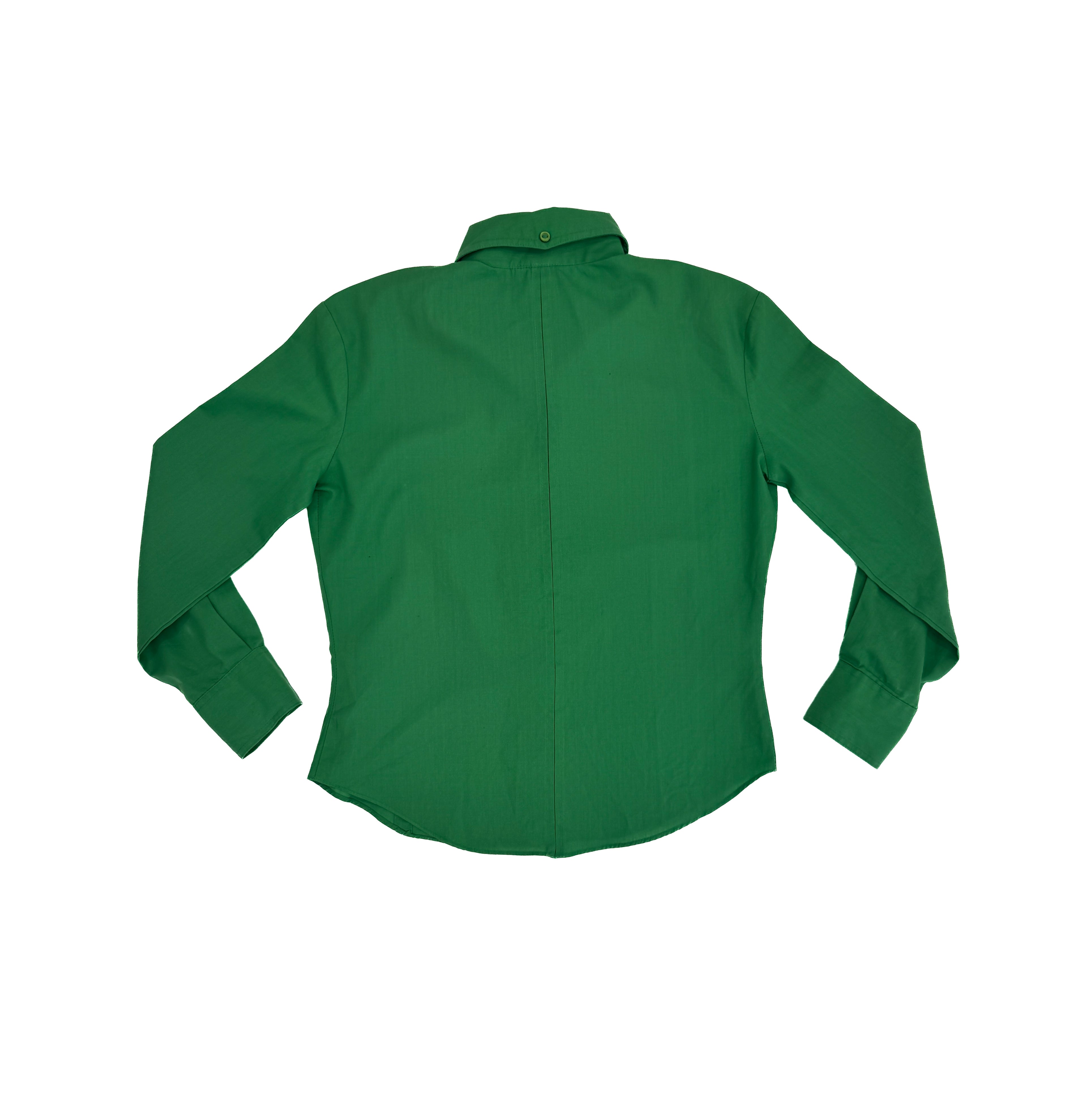 Vintage 70s Emerald Green Kids Shirt (size 8/10)