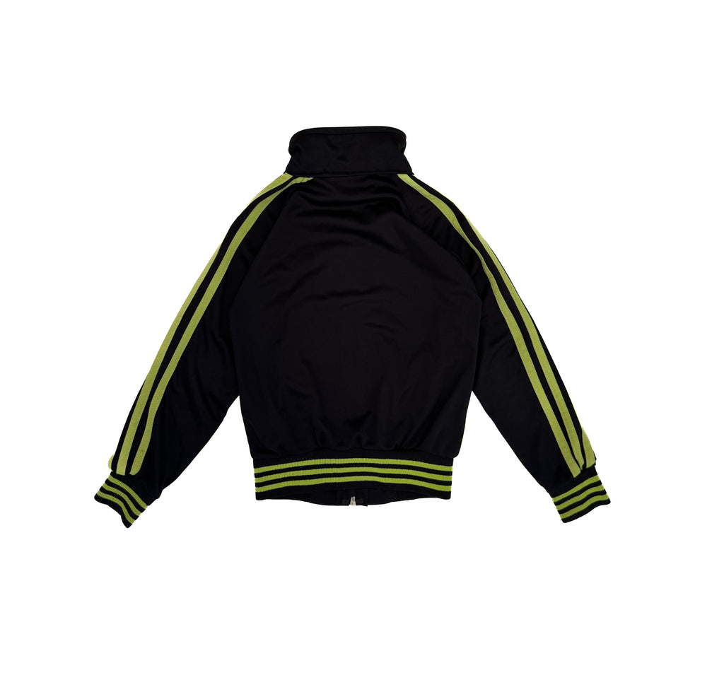 Vintage Adidas Kids Track Jacket Green Black Trefoil ZIp Up (size 4)