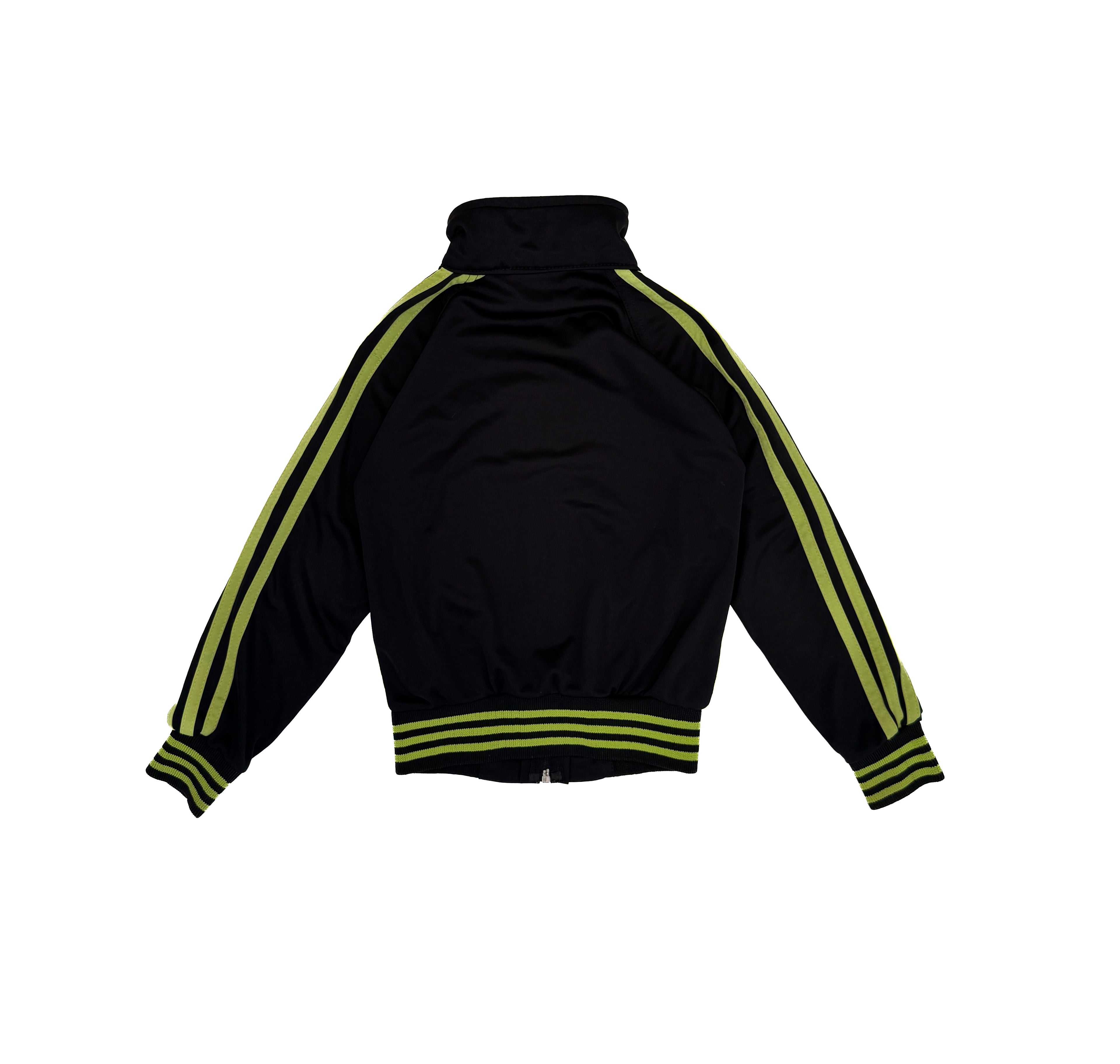 Vintage Adidas Kids Track Jacket Green Black Trefoil ZIp Up (size 4)