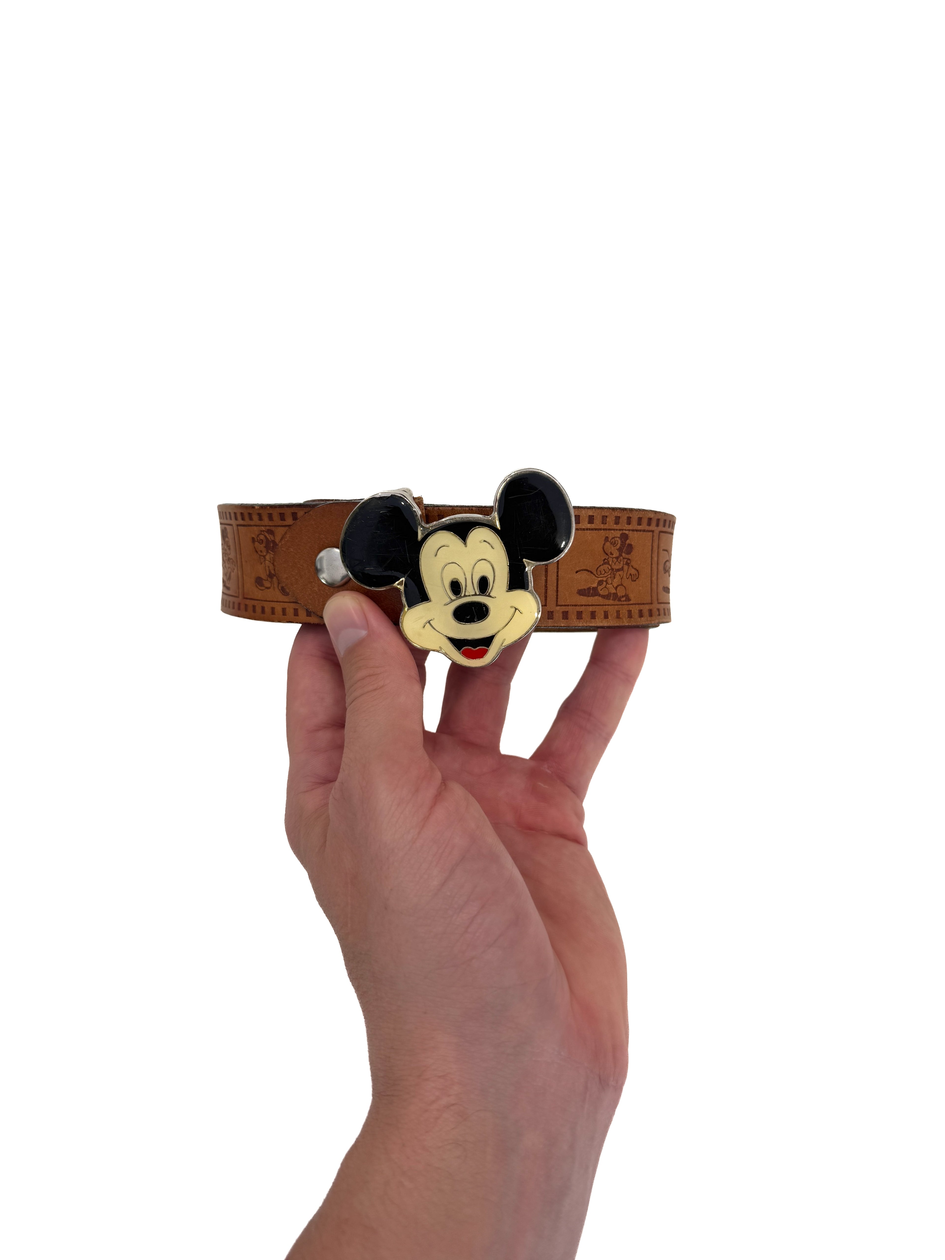 Vintage Kids 70s Disney Mickey Mouse Filmstrip Leather Belt (size 80cm)