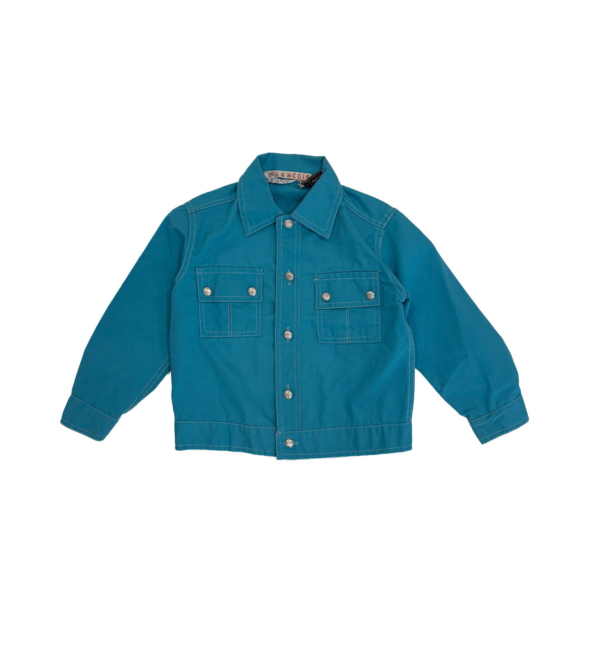 Vintage 70s Turquoise Kids Workwear Jacket (size 3)