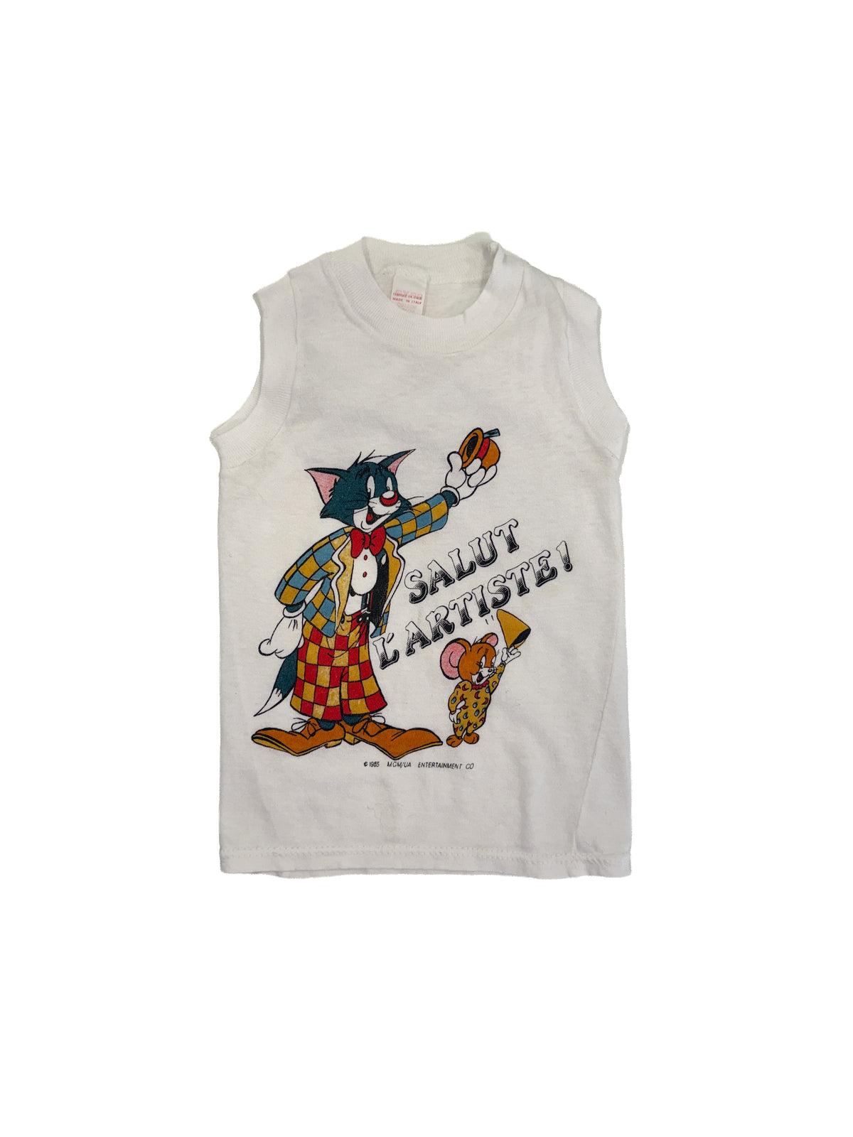 Vintage 1985 Tom & Jerry “Salut L’Artiste!” Kids Tank Top (size 2)