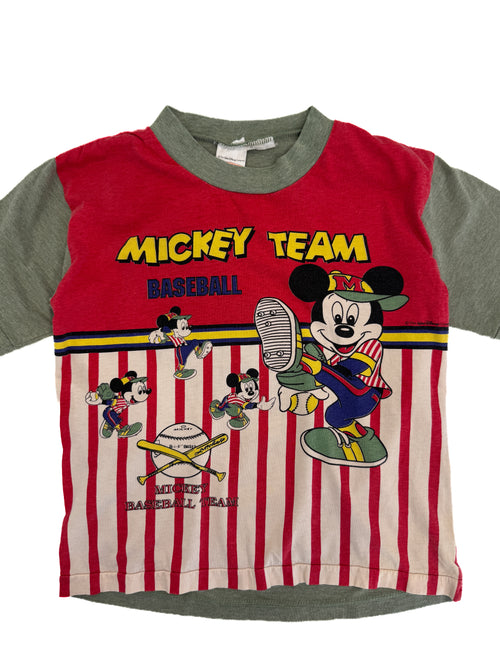Vintage 1992 Mickey Mouse Baseball Kids T-Shirt (size 6/7)