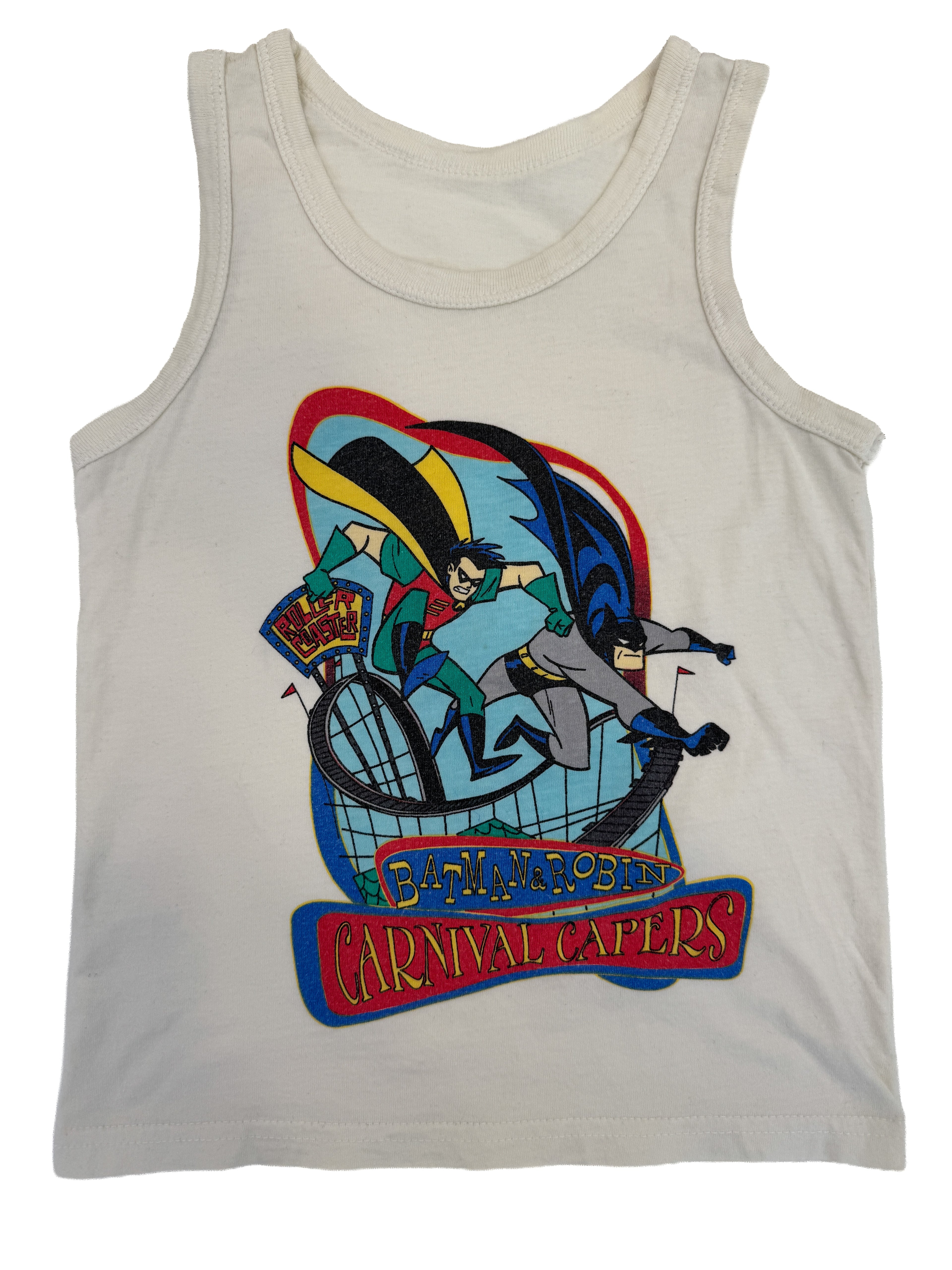 Vintage 1990 Batman & Robin Carnival Capers Kids Tank Top (size 3)