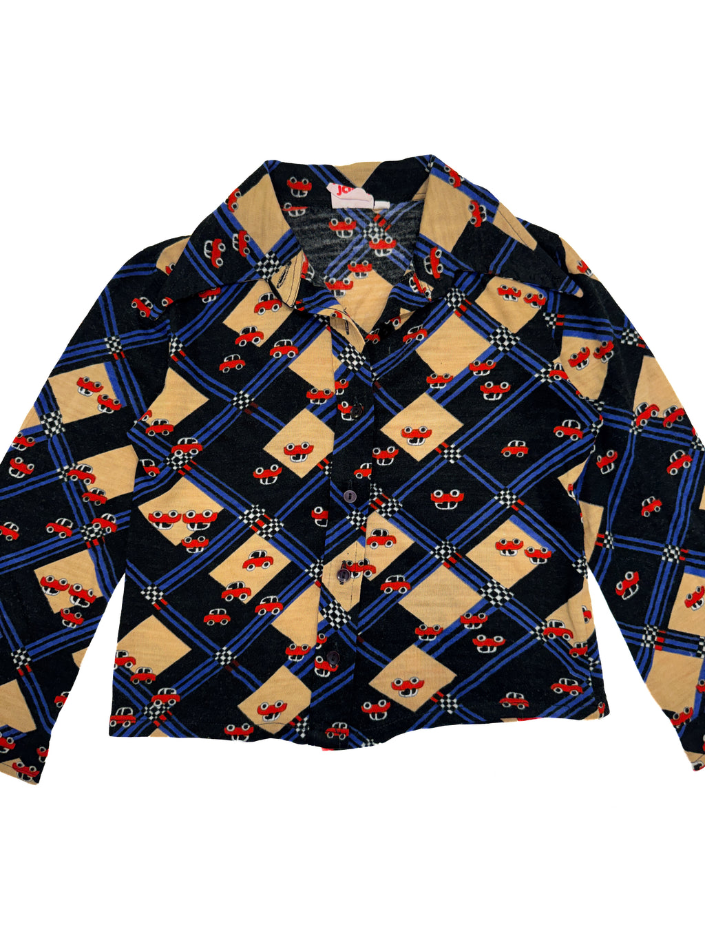 Vintage 70s Car Print Kids Shirt (size 5)