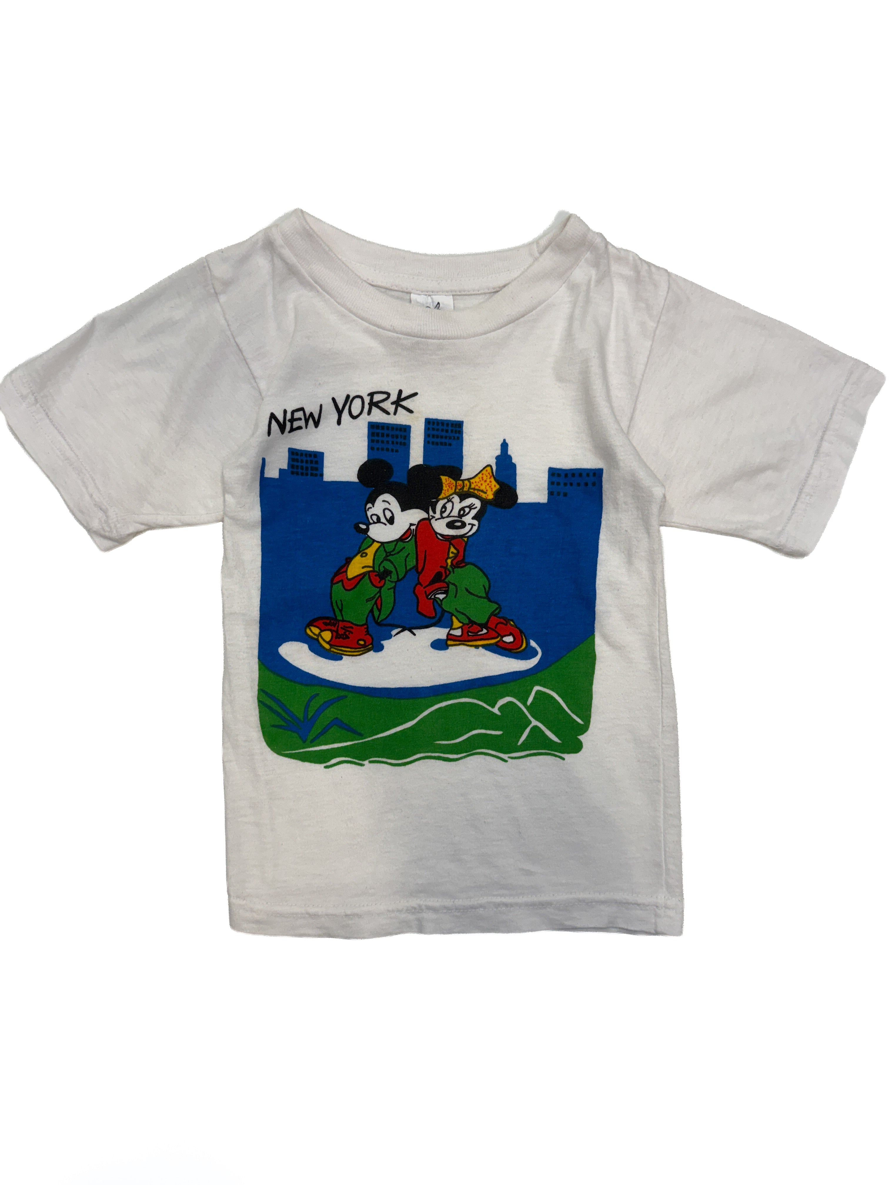 Vintage 80s New York Tourist Kids Mickey & Minnie Graphic Tee (size 3)