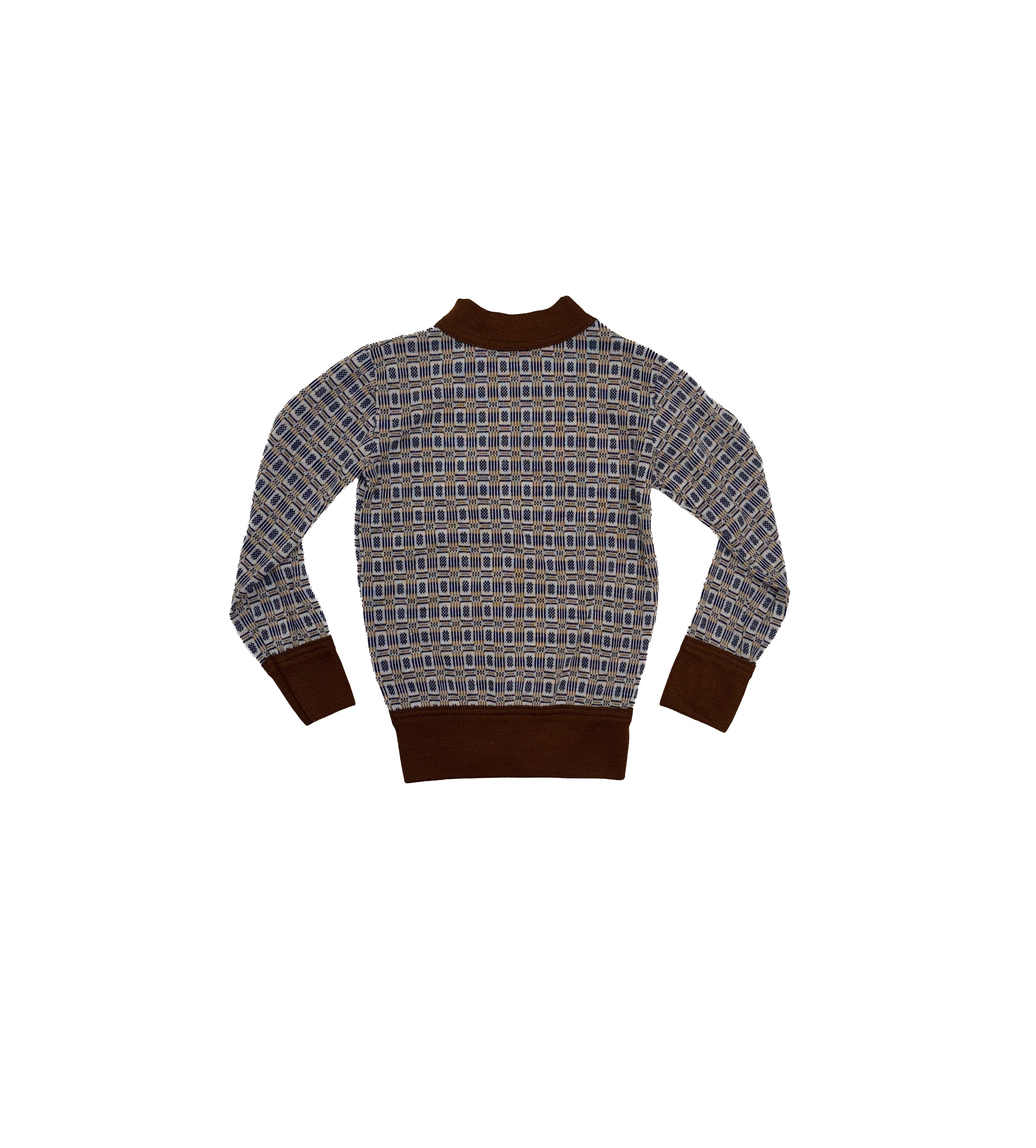 Vintage 70s Kids Geometric Long Sleeve Tee (size 3/4)