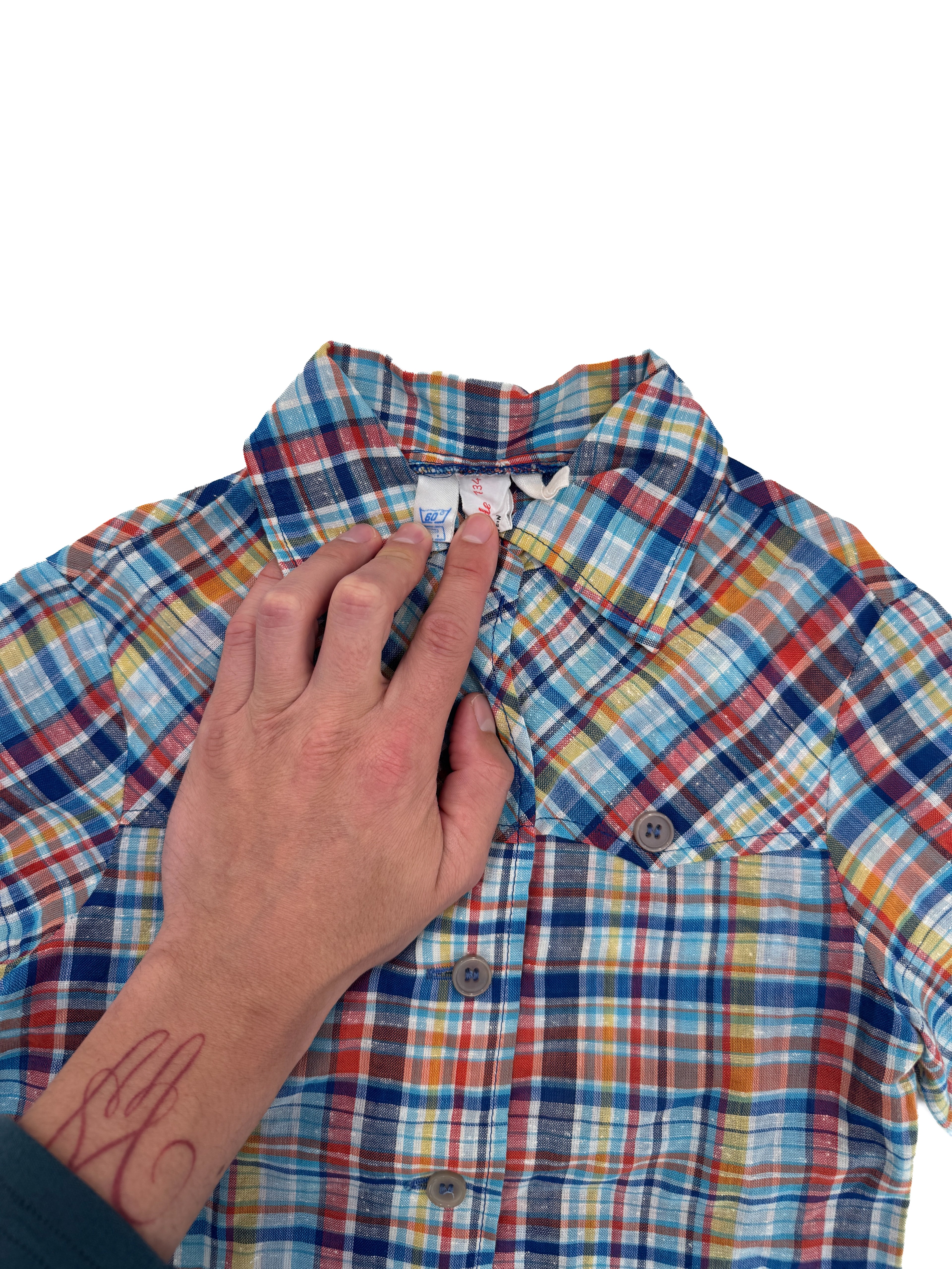 Vintage 70s Kids Plaid Western Shirt (size 3/4)