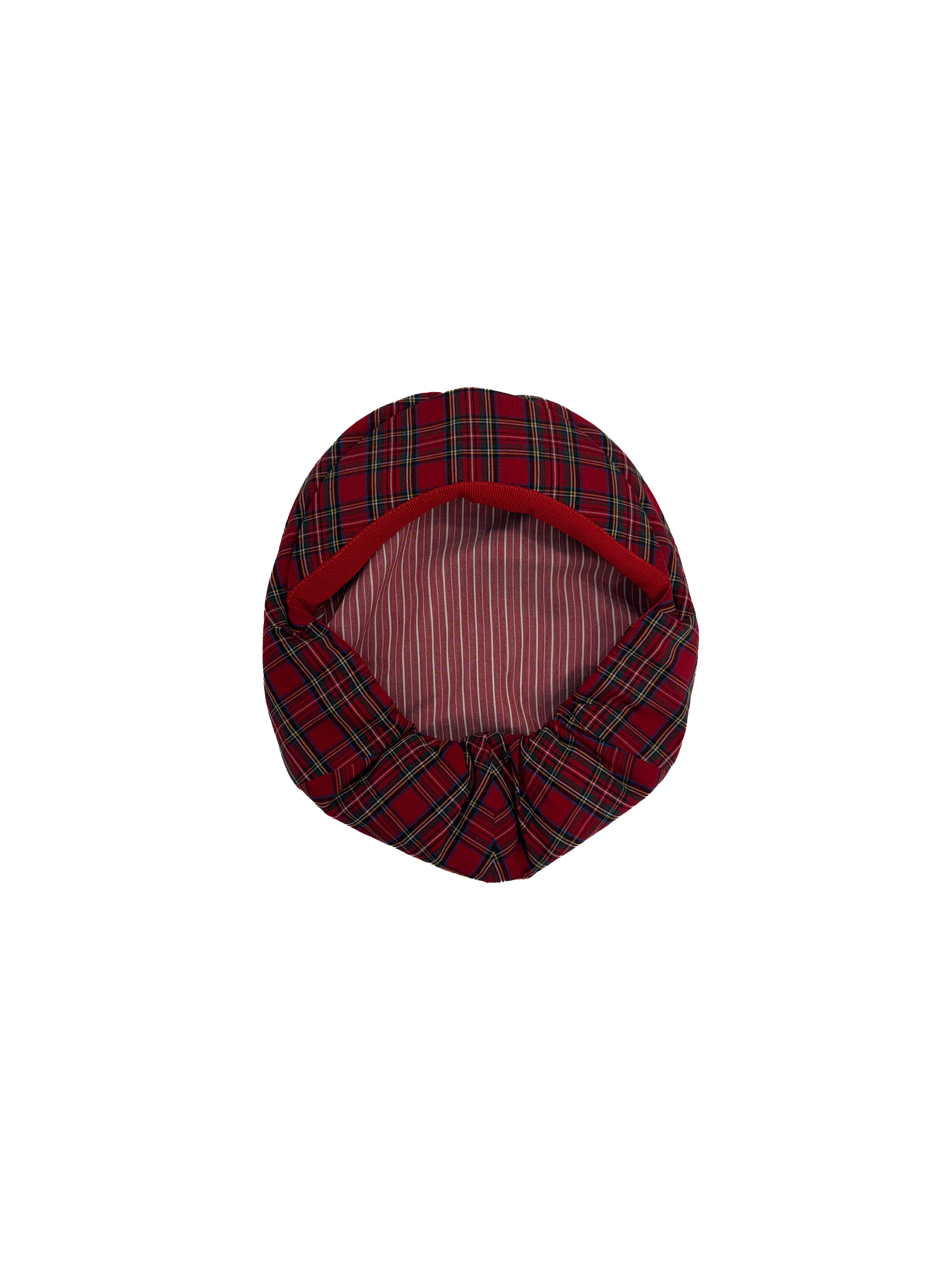 Vintage 90s Red Tartan Kids Newsboy Cap
