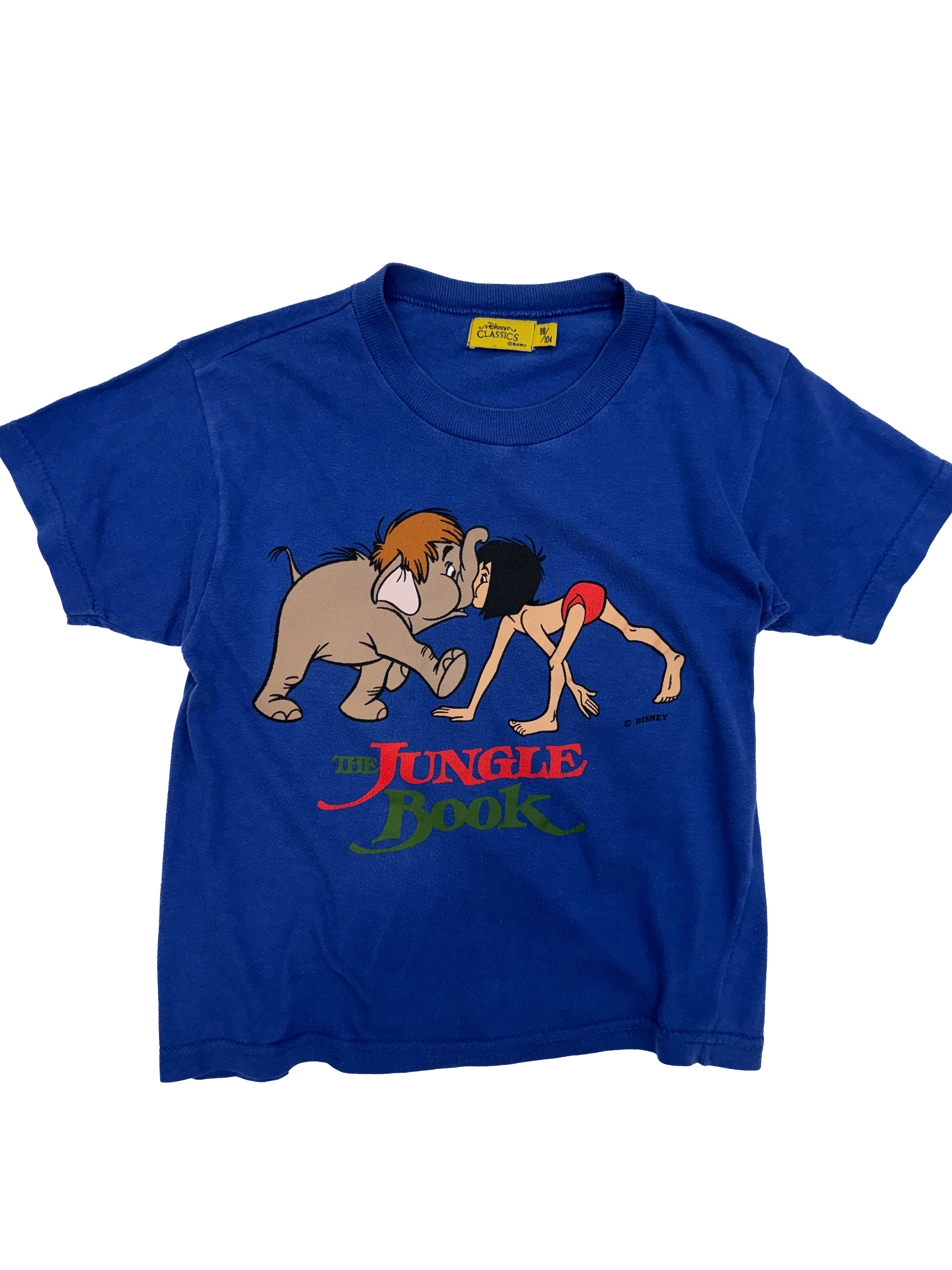 Vintage 90s Disney The Jungle Book Mowgli & Hathi Jr Kids Tee (size 4)