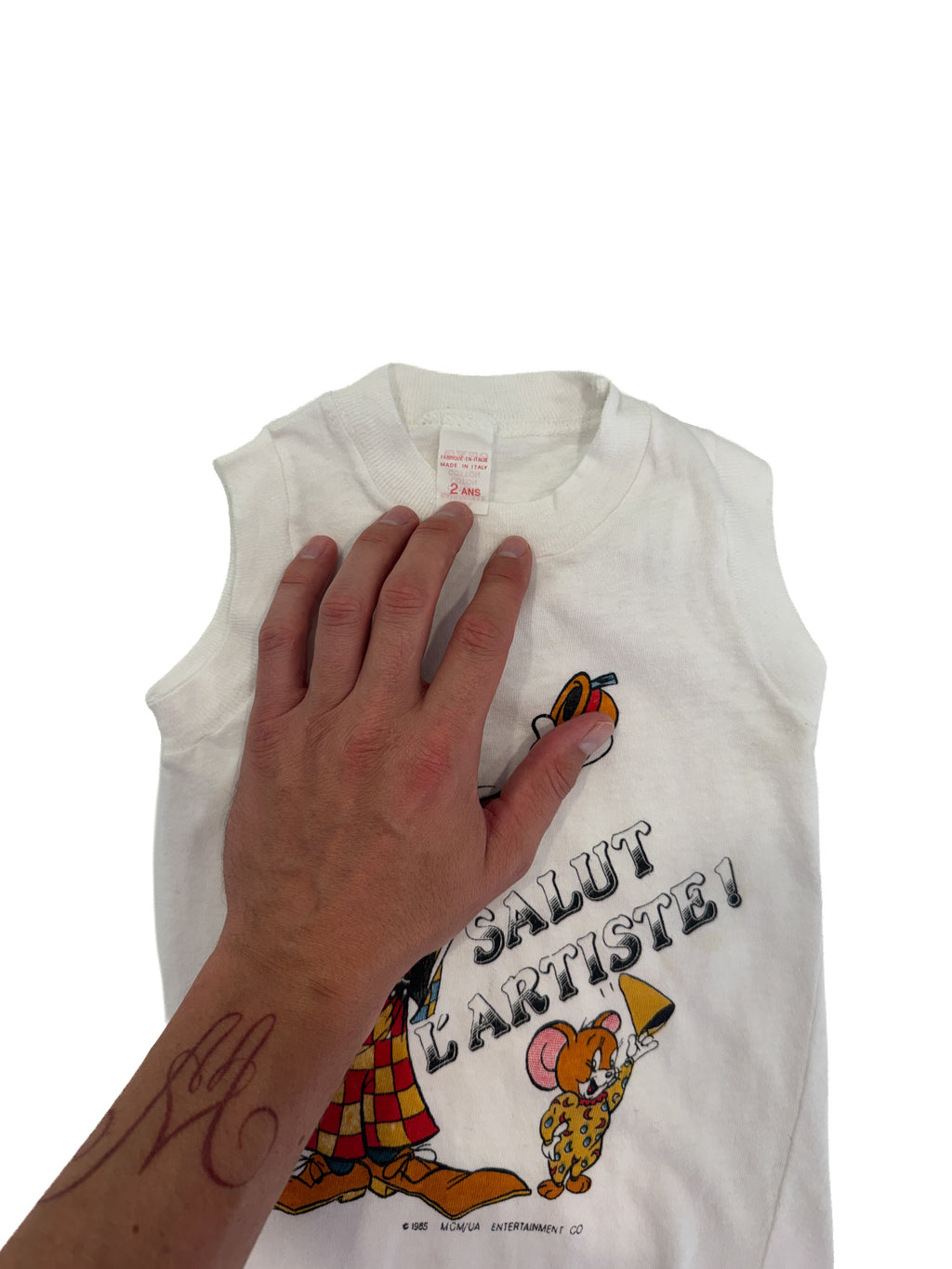 Vintage 1985 Tom & Jerry “Salut L’Artiste!” Kids Tank Top (size 2)