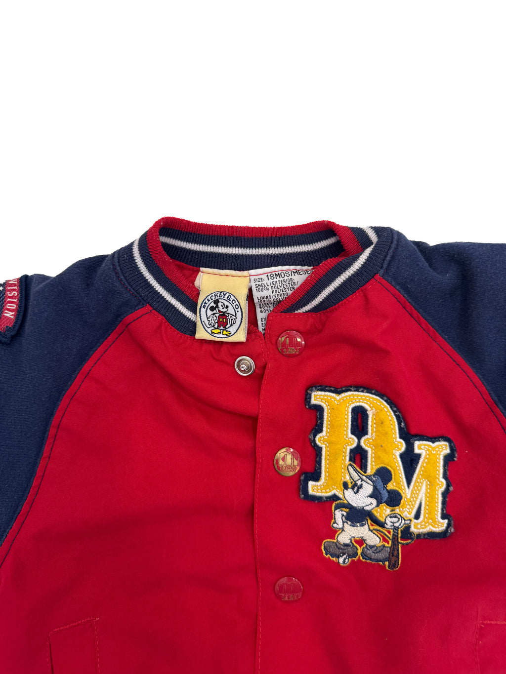 Vintage Y2K Disney Mickey Mouse Varsity Jacket (size 18 Month)