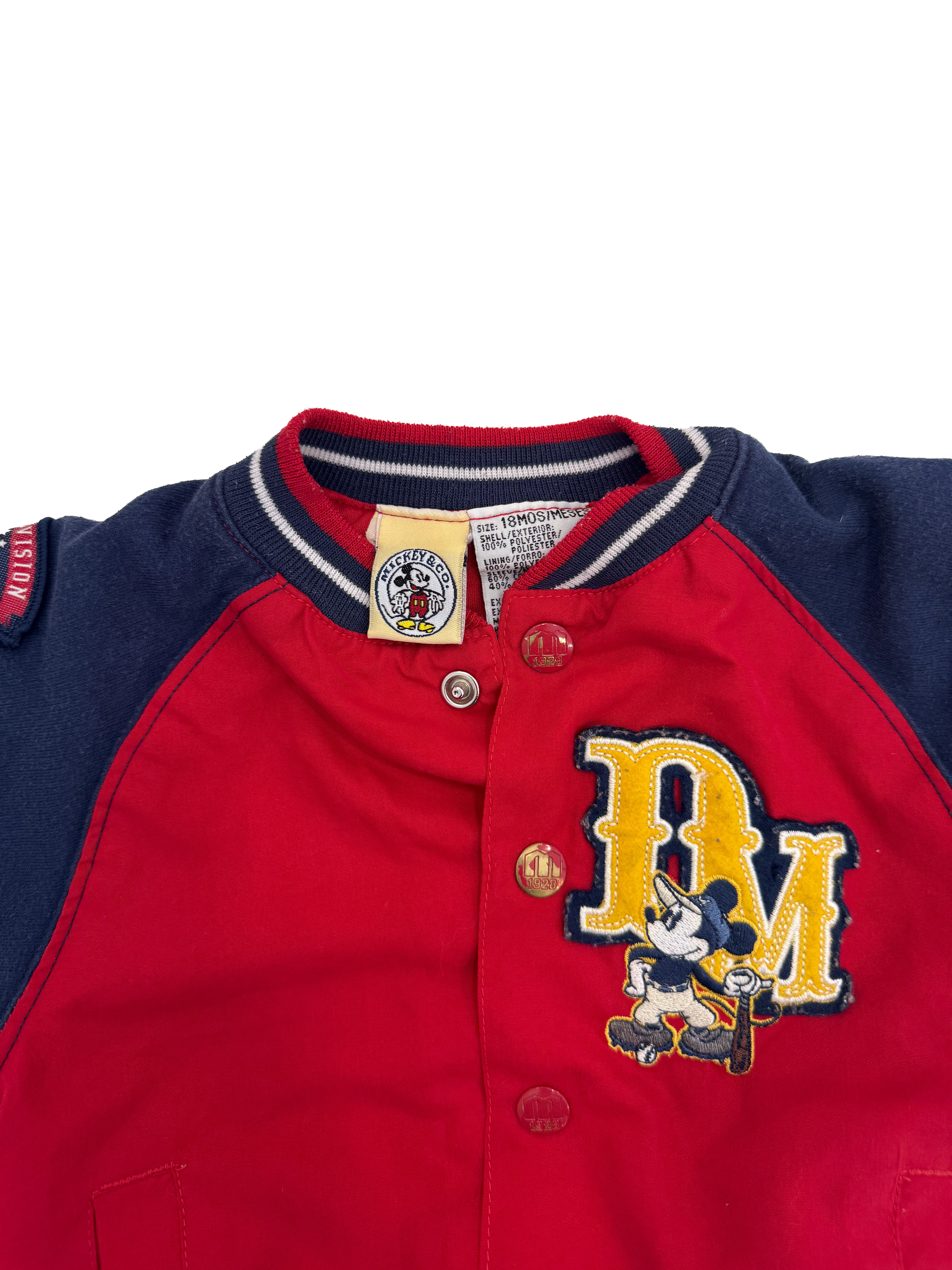 Vintage Y2K Disney Mickey Mouse Varsity Jacket (size 18 Month)