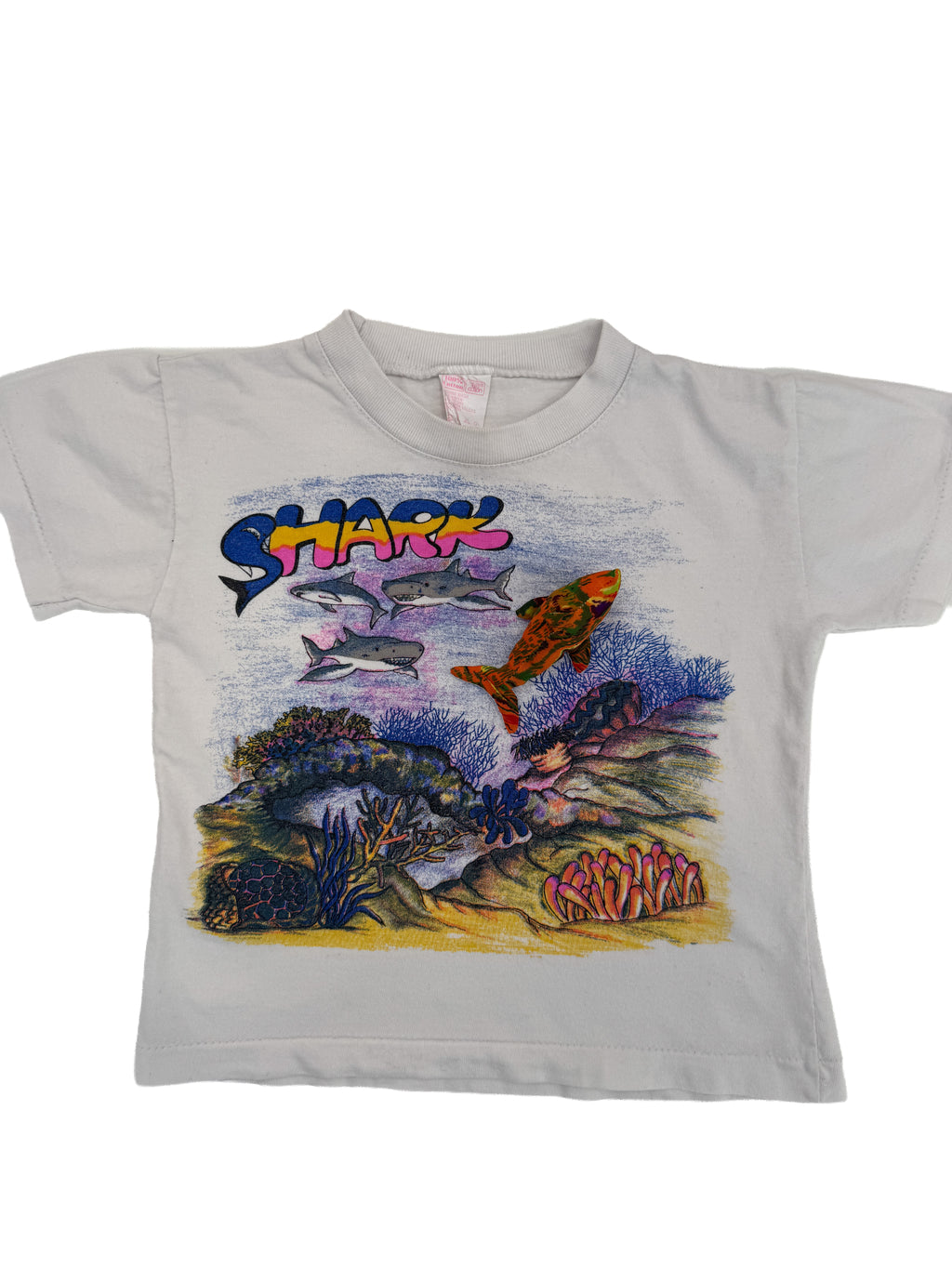 Vintage Kids 90s Shark Ocean Graphic T-Shirt (size 2/3)