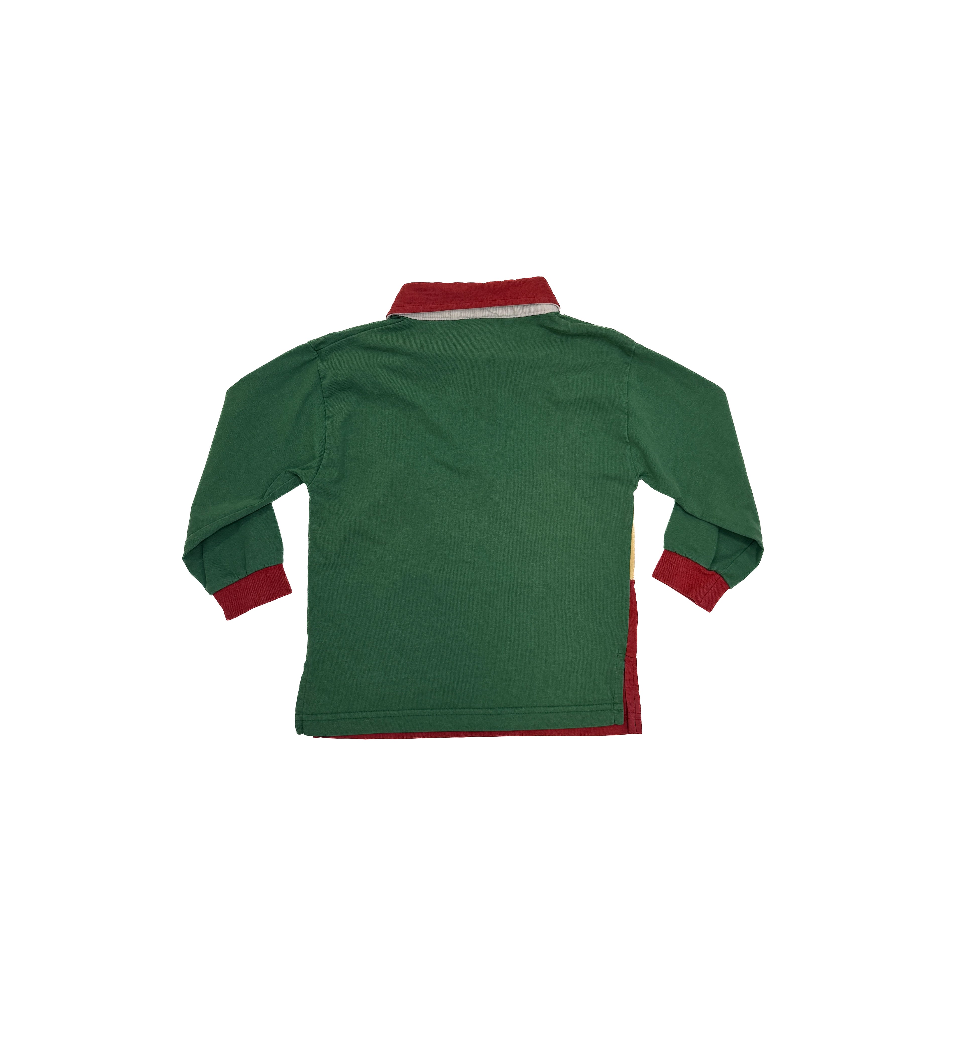 Vintage 80s Kids Polo Shirt Rasta Colorblock (size 2)
