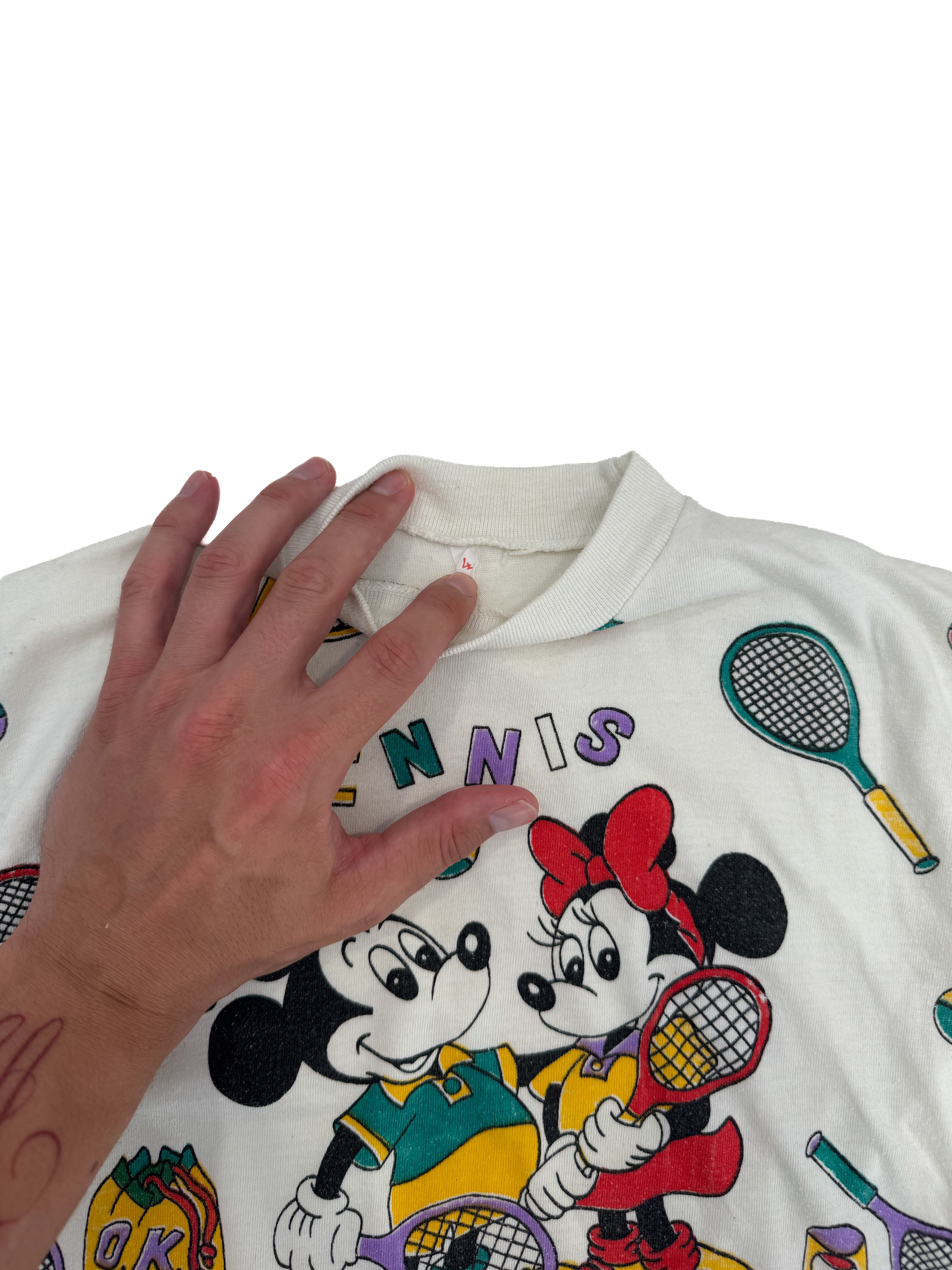 Vintage 90s Mickey & Minnie Tennis Kids Club Tee (size 4)