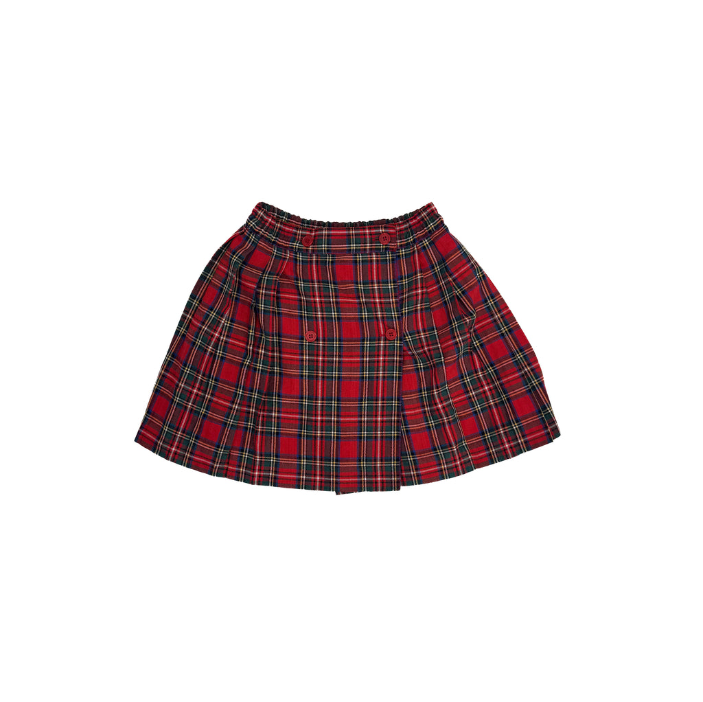 Vintage 80s Red Tartan Plaid Kids Skirt (size 5/6)