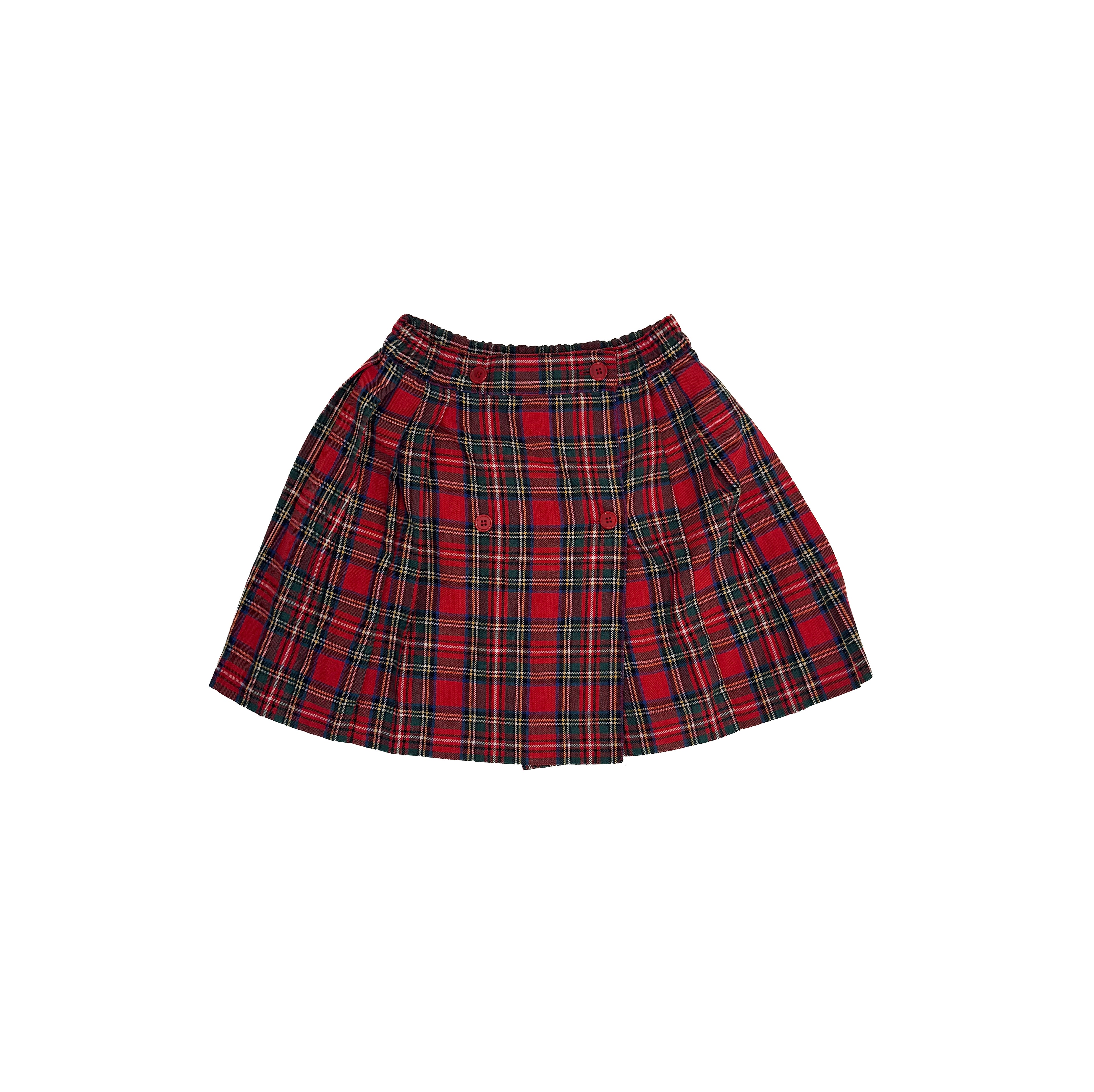 Vintage 80s Red Tartan Plaid Kids Skirt (size 5/6)