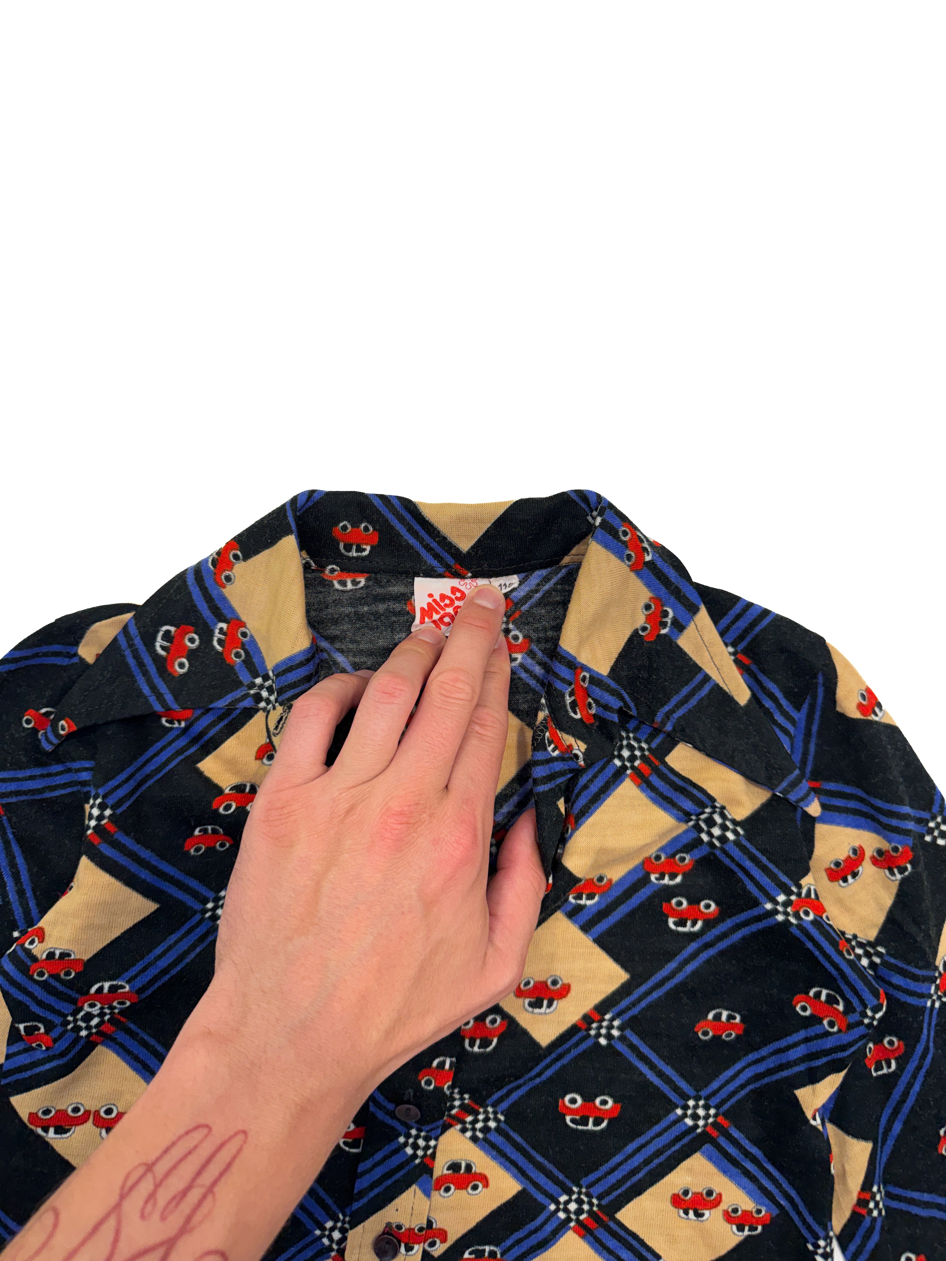 Vintage 70s Car Print Kids Shirt (size 5)