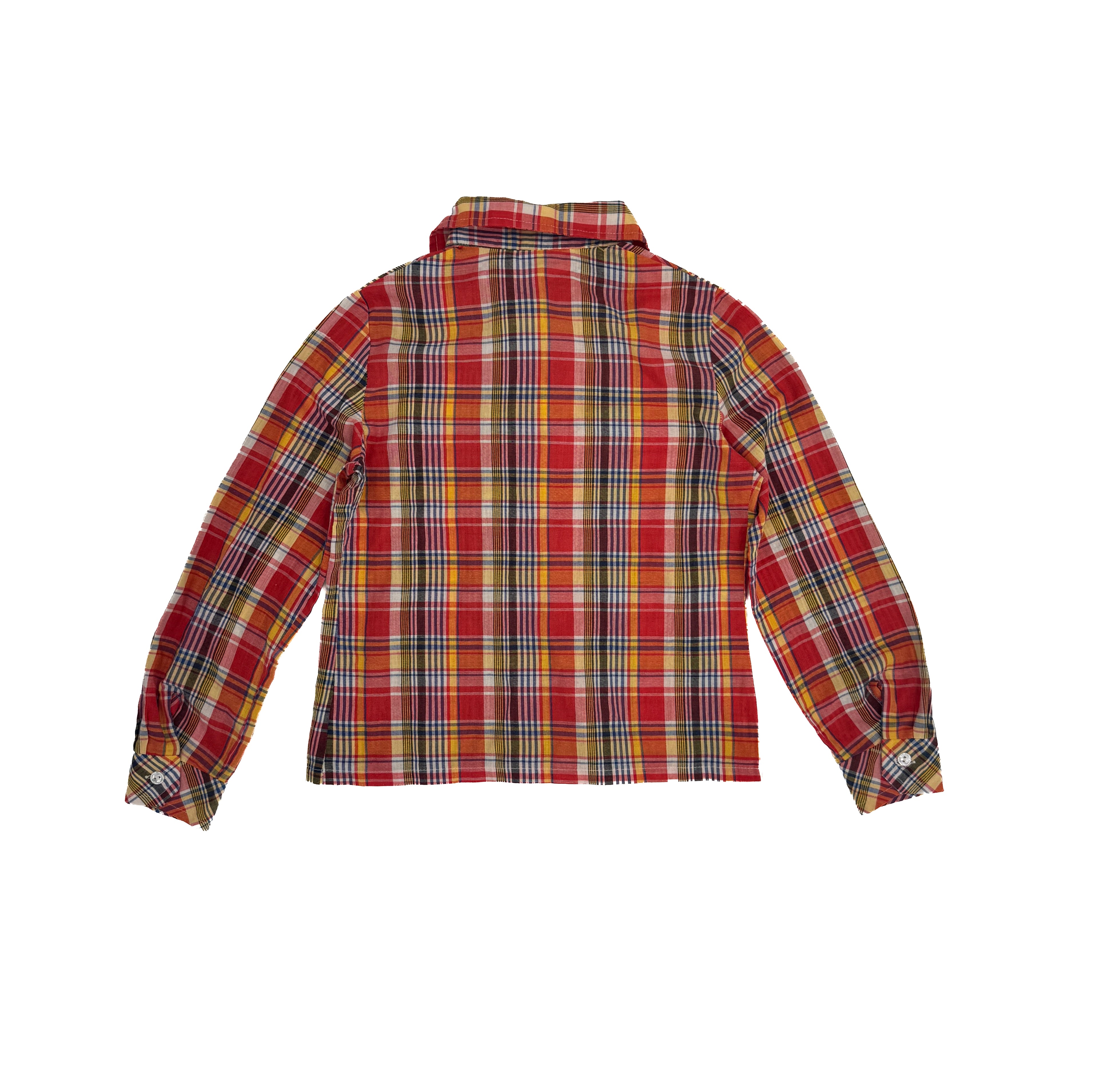 Vintage 70s Plaid Kids Button-Up Shirt (size 9/10)