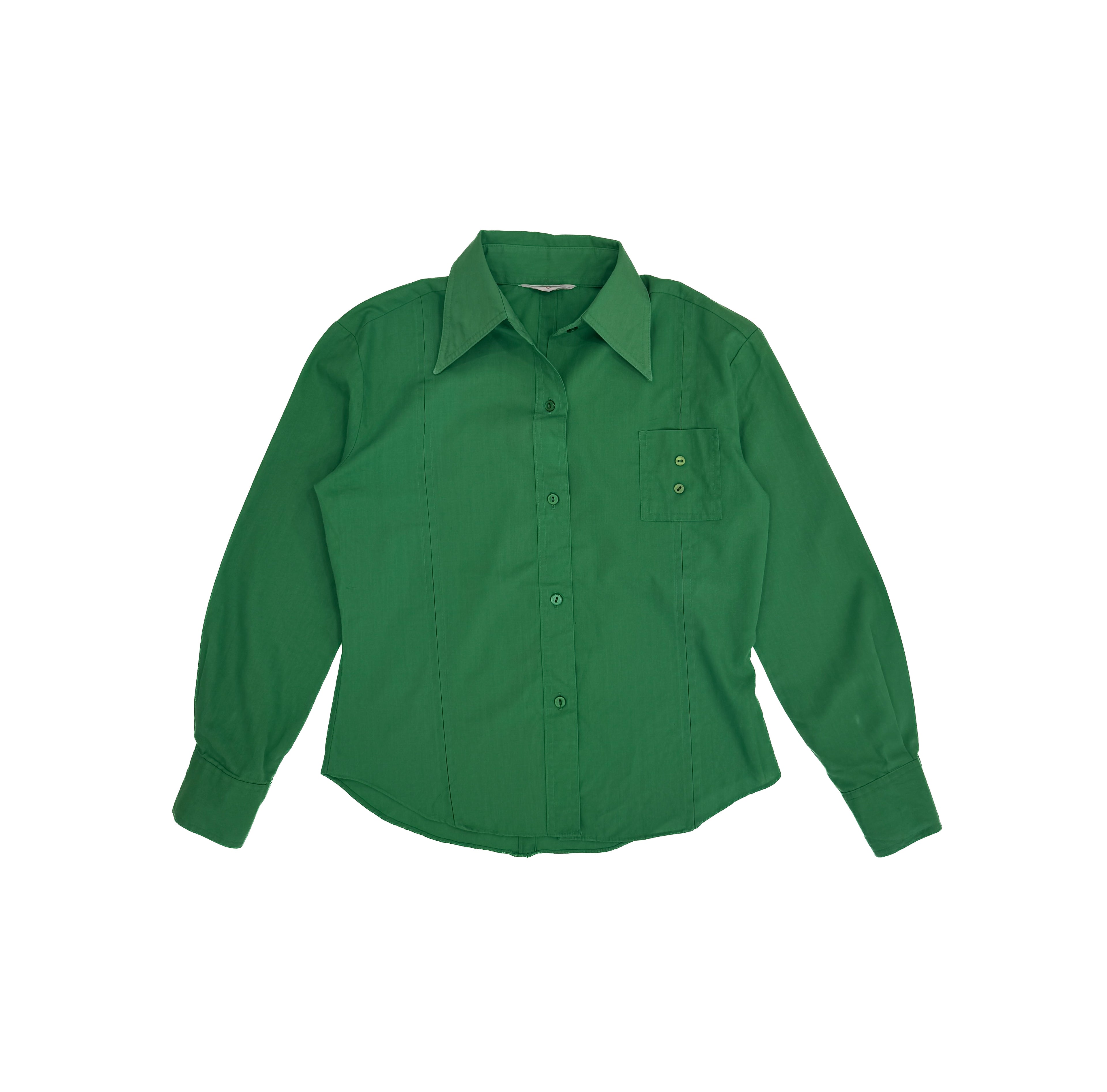 Vintage 70s Emerald Green Kids Shirt (size 8/10)