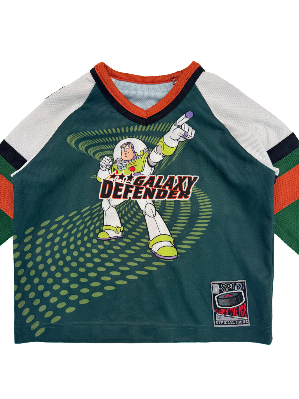 Vintage Kids Disney Buzz Lightyear Galaxy Defender Hockey Jersey (size 2)