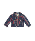 Vintage 70s « Jean Le Bourget » Plaid Denim Kids Jacket (size 2)