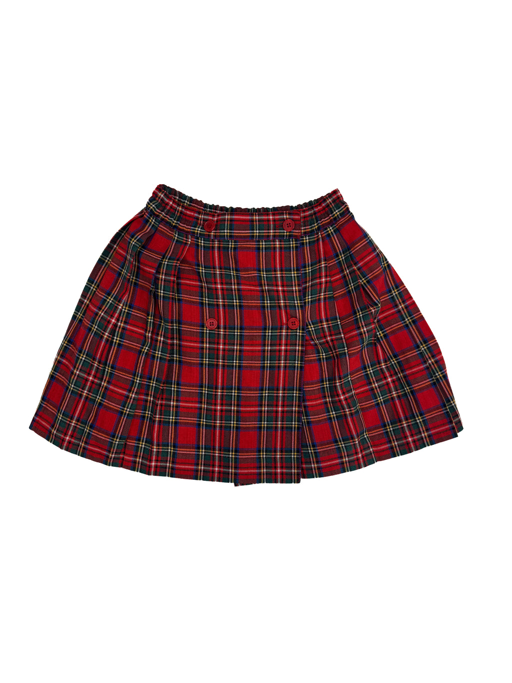 Vintage 80s Red Tartan Plaid Kids Skirt (size 5/6)