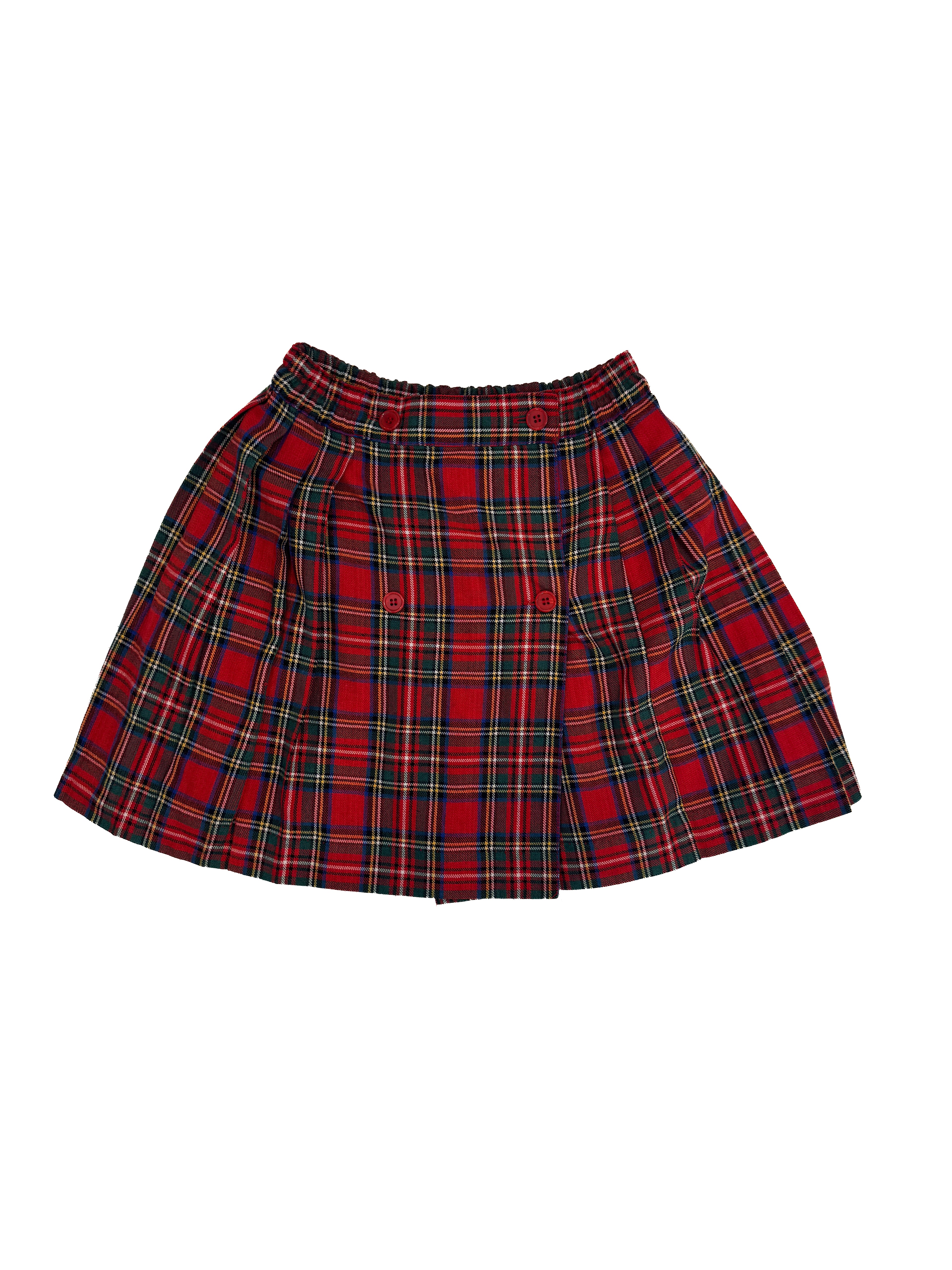 Vintage 80s Red Tartan Plaid Kids Skirt (size 5/6)