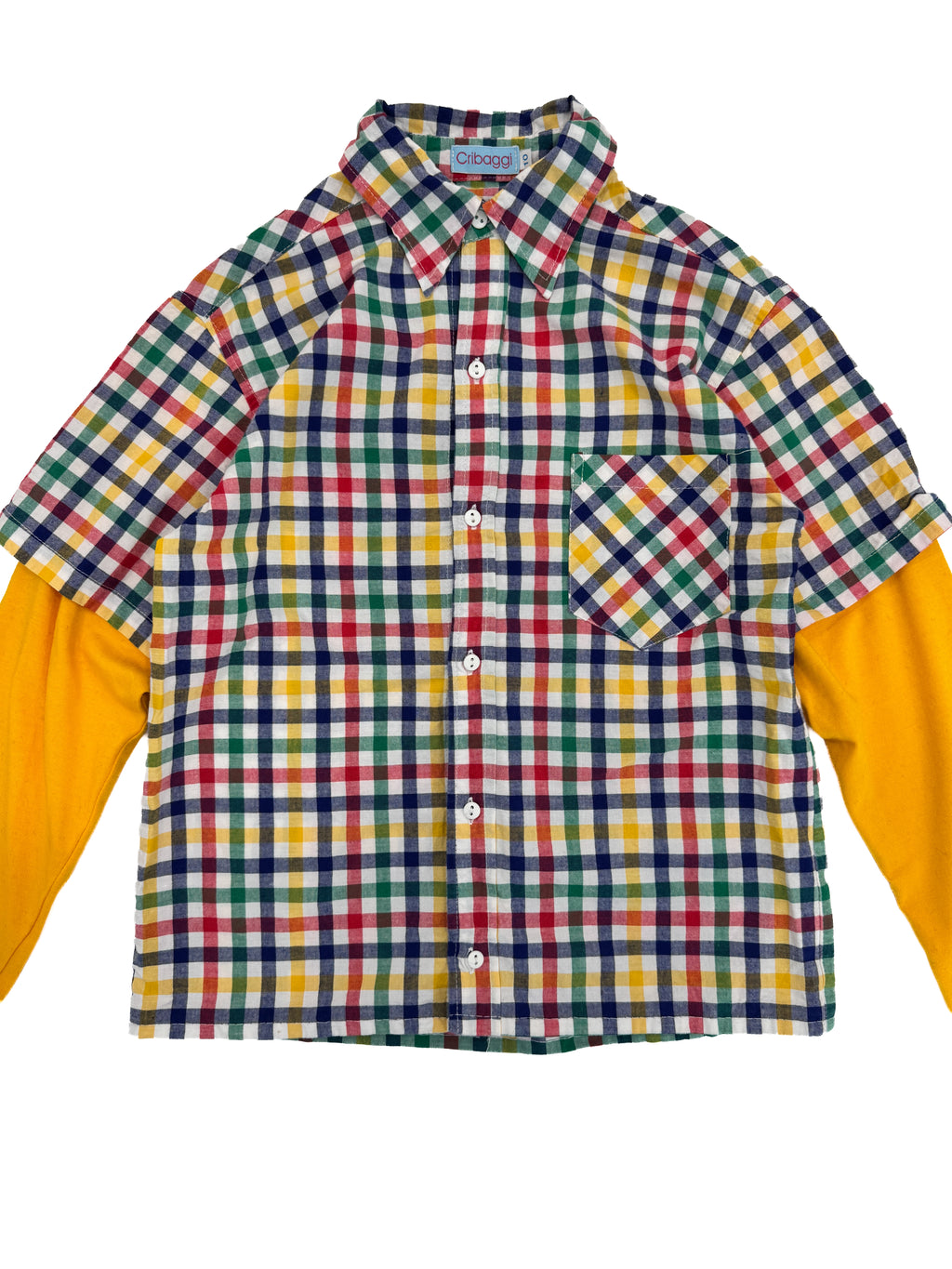 Vintage 90s Cribaggi Layered Plaid Shirt (size 9/10)
