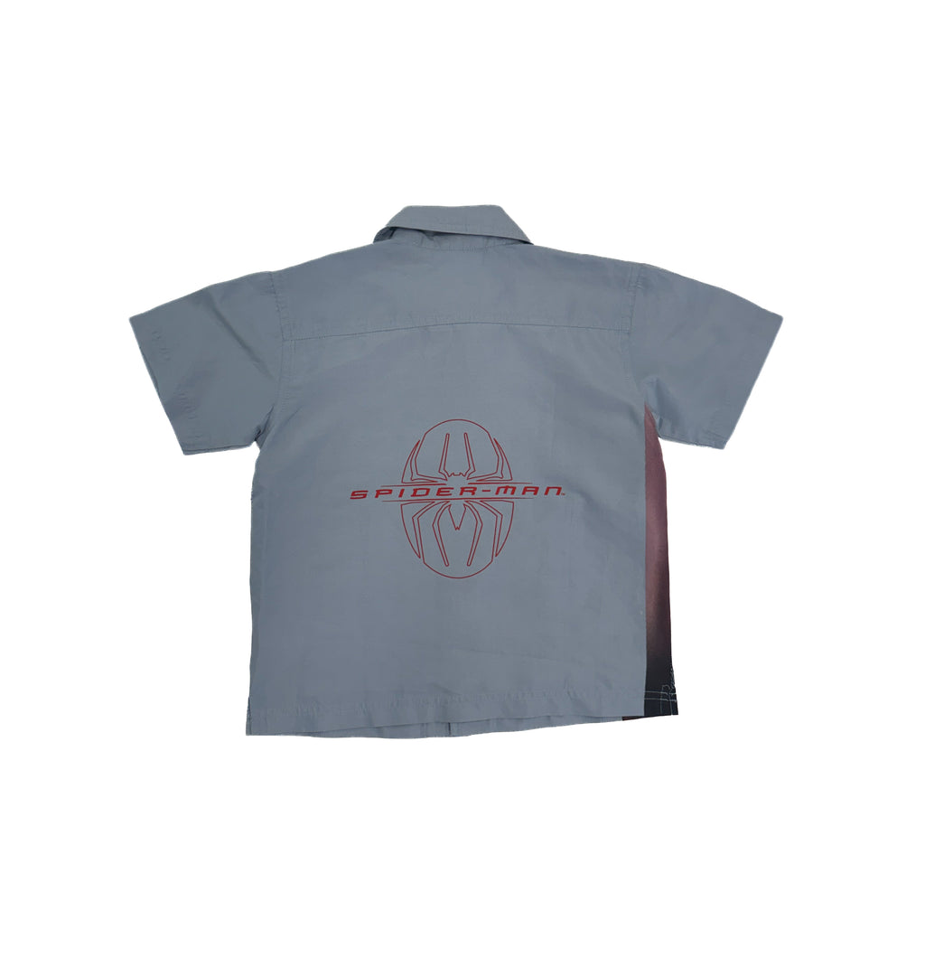 Vintage 2002 Spider-Man Movie Kids Button-Up Shirt (size 6)