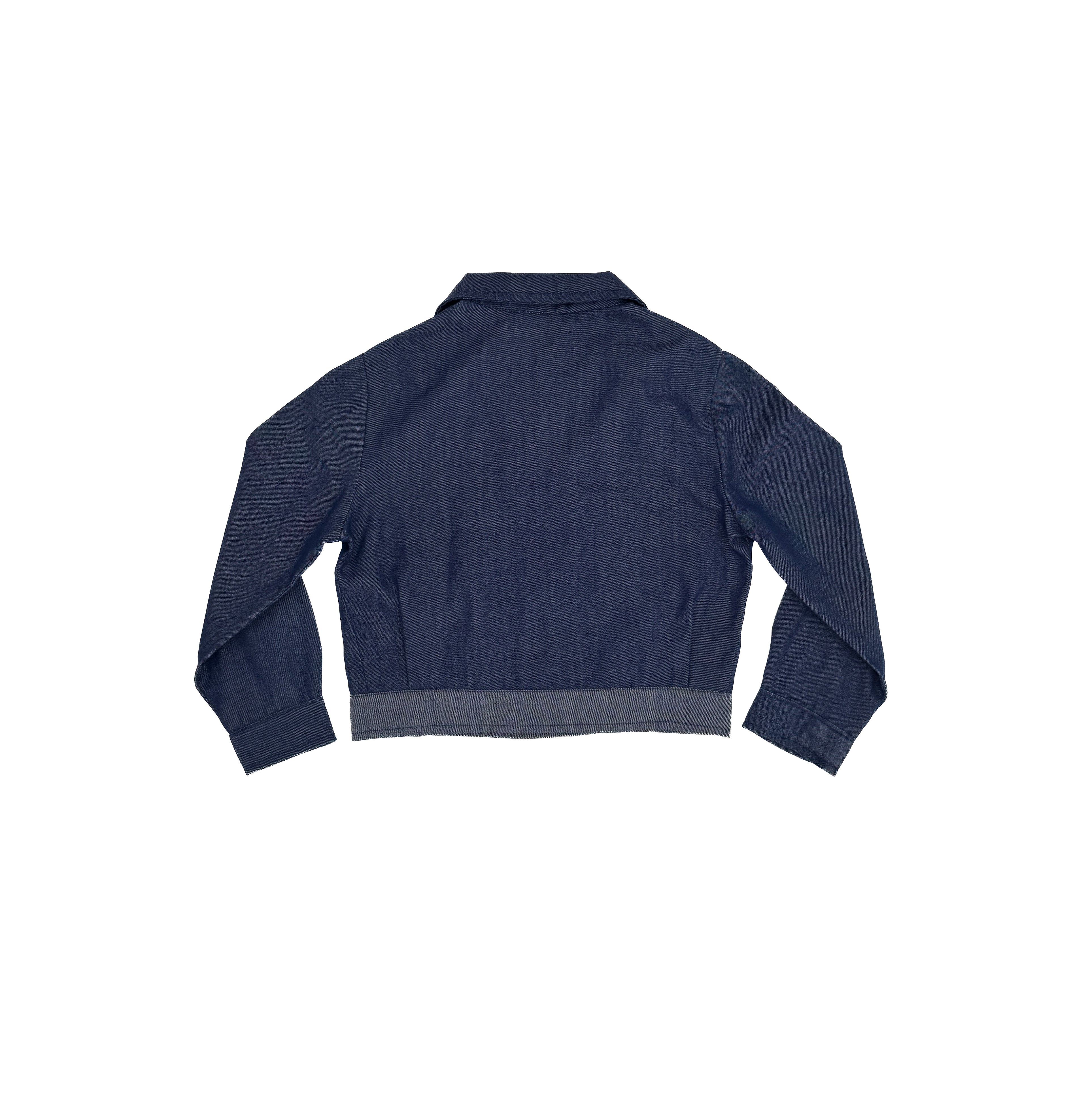 Vintage 70s Blue Chambray Kids Workwear Jacket (size 4/5)