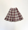 Vintage 80s Plaid Pleated Skirt - Elastic Waist (size 10/12)