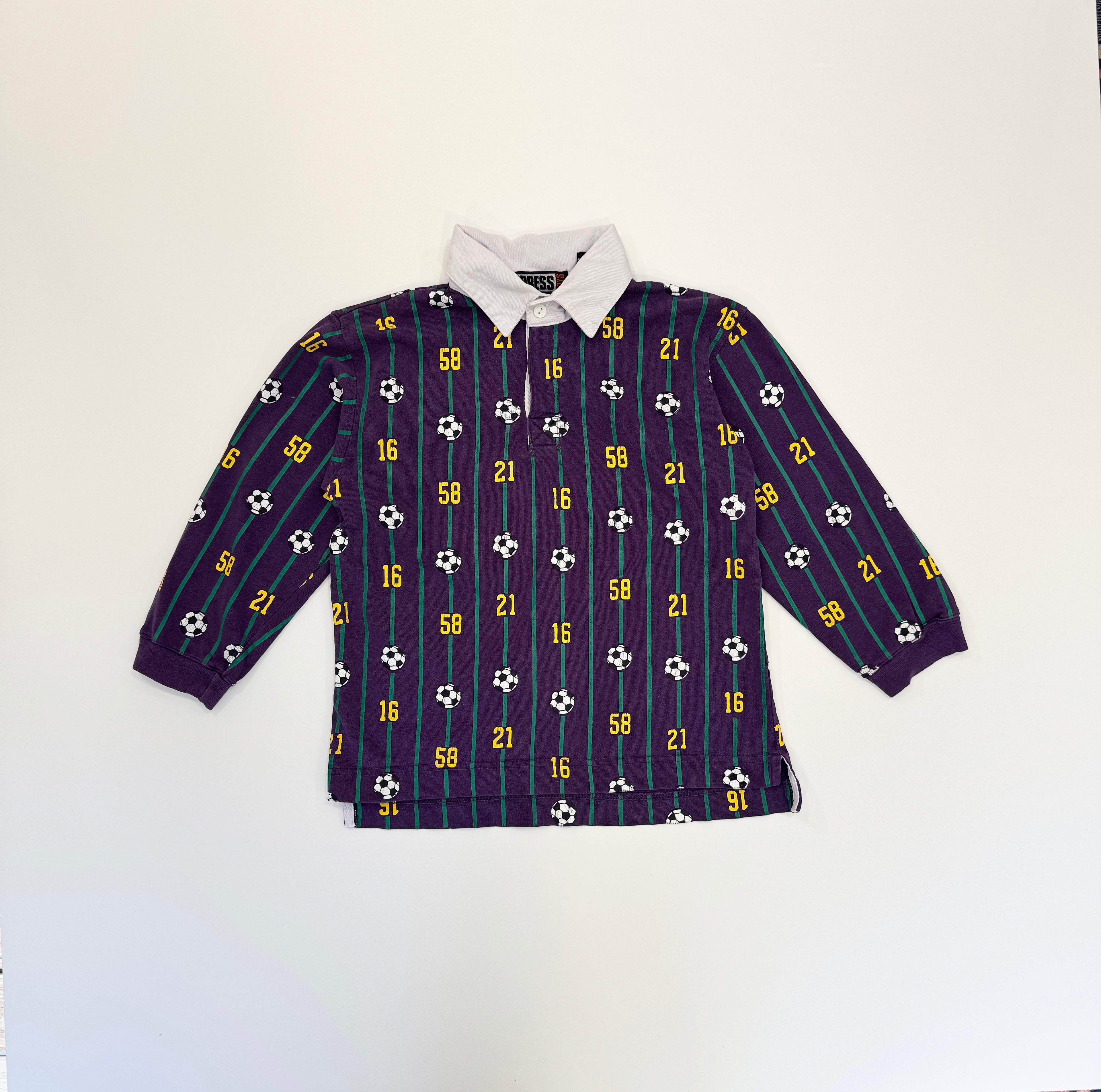 Vintage Football Long Sleeve Polo Shirt (size 6)