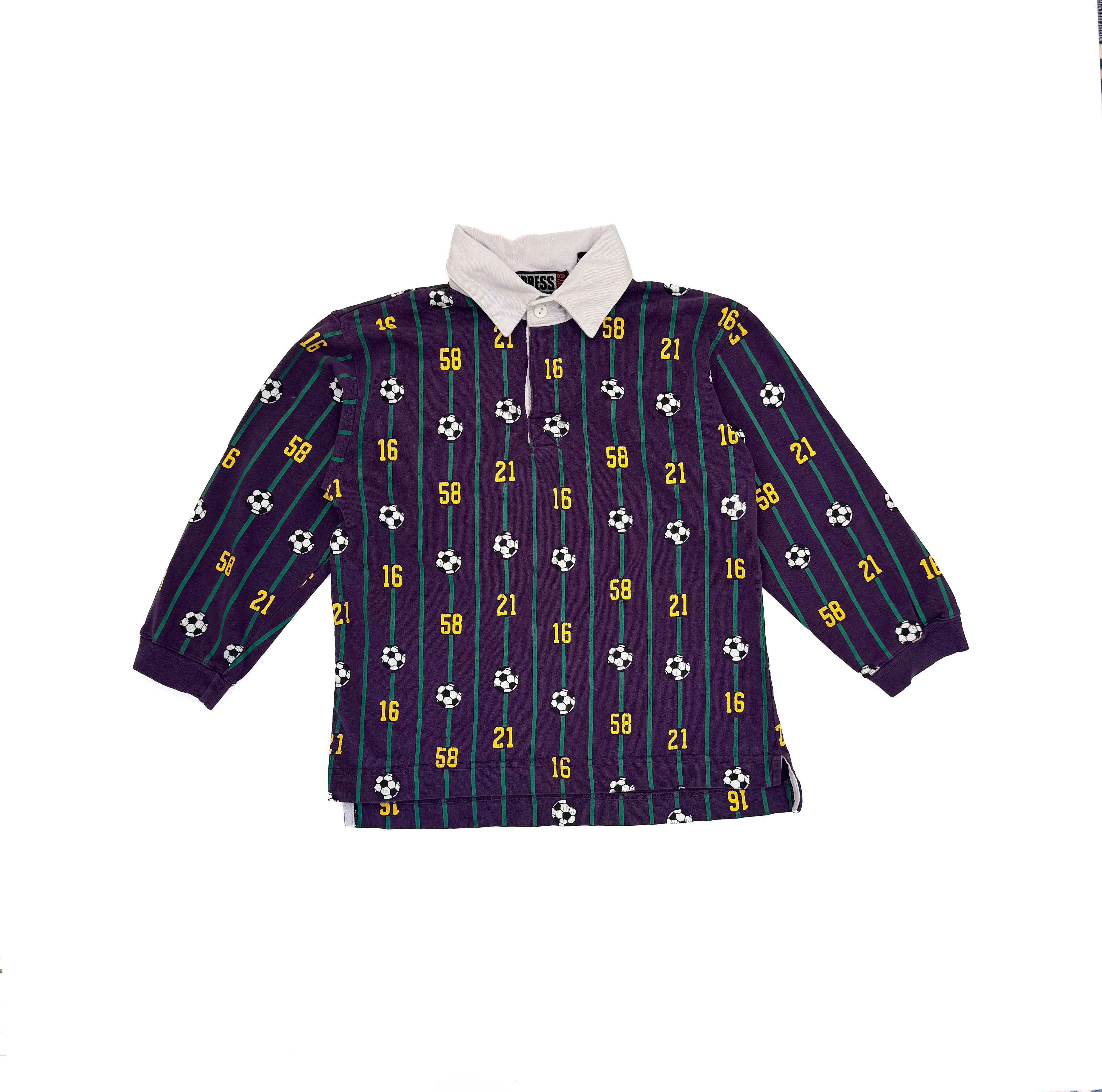 Vintage Football Long Sleeve Polo Shirt (size 6)