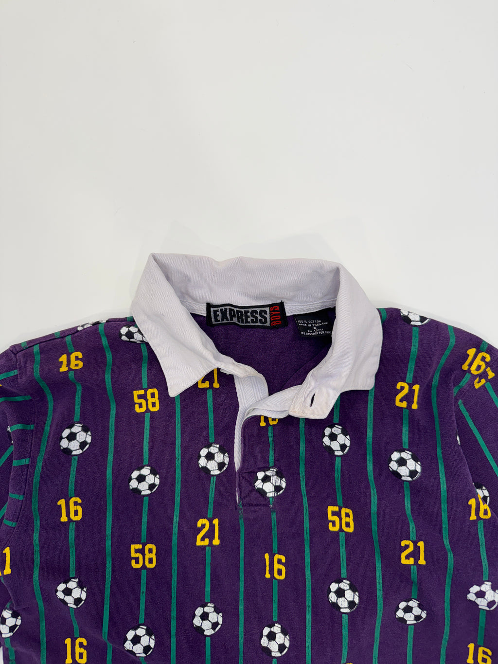 Vintage Football Long Sleeve Polo Shirt (size 6)