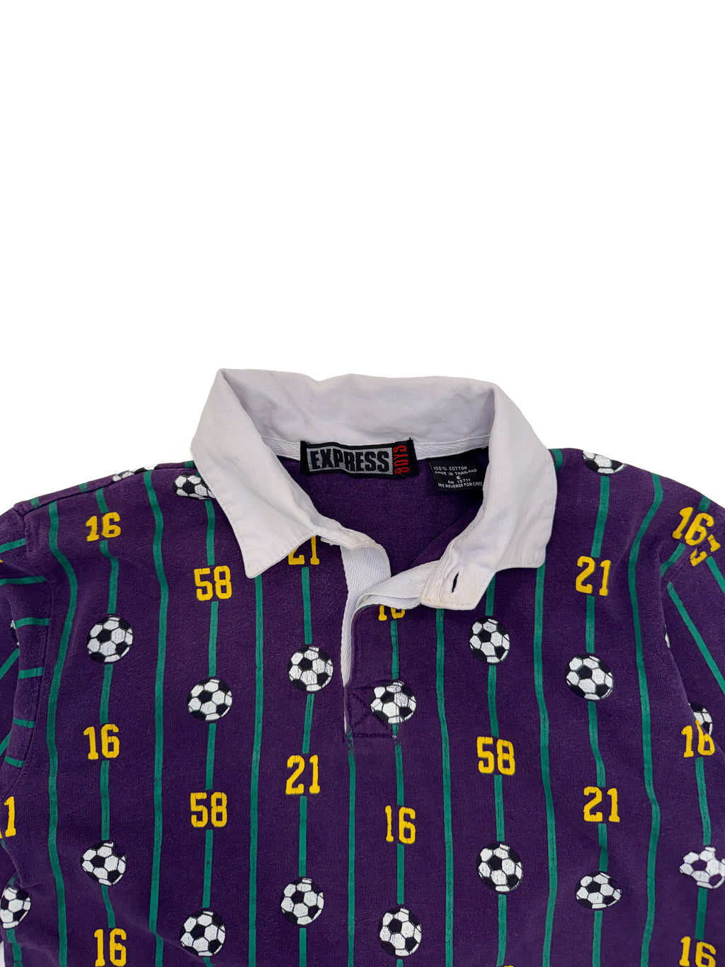 Vintage Football Long Sleeve Polo Shirt (size 6)