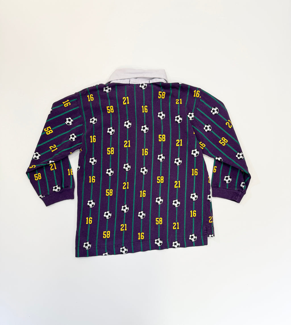 Vintage Football Long Sleeve Polo Shirt (size 6)