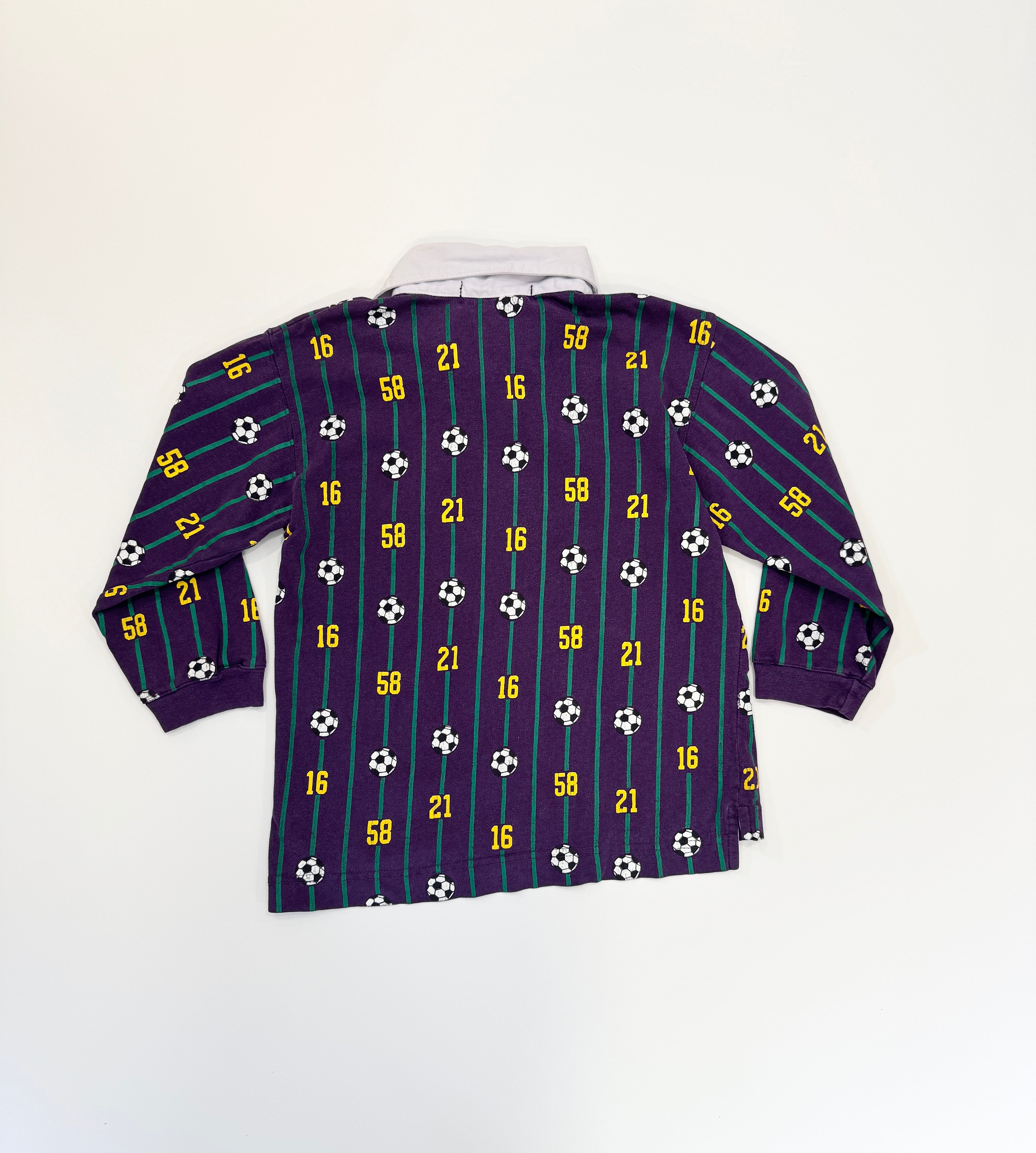 Vintage Football Long Sleeve Polo Shirt (size 6)