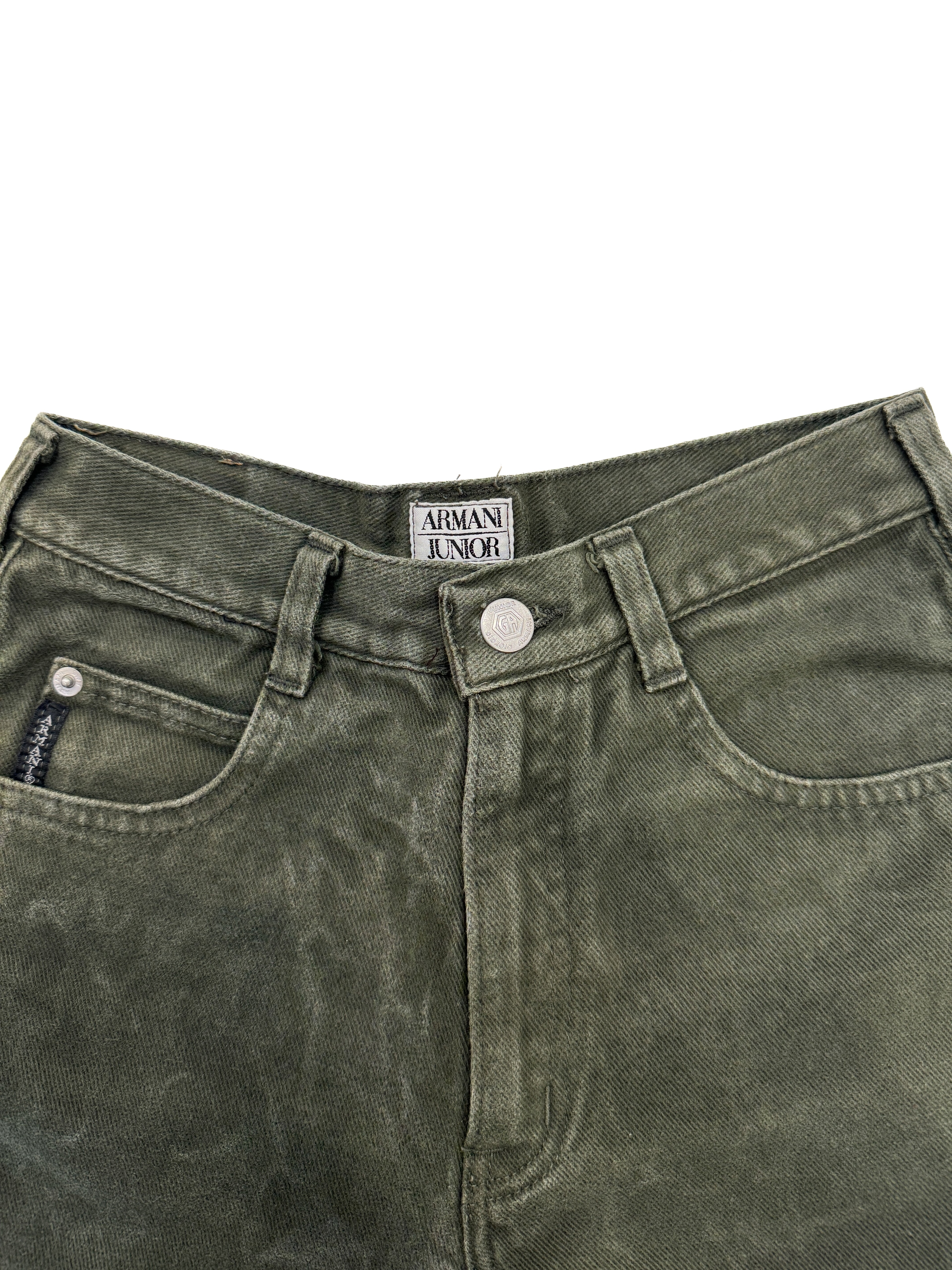 Vintage 90s Armani Junior Olive Denim Shorts (size 12)