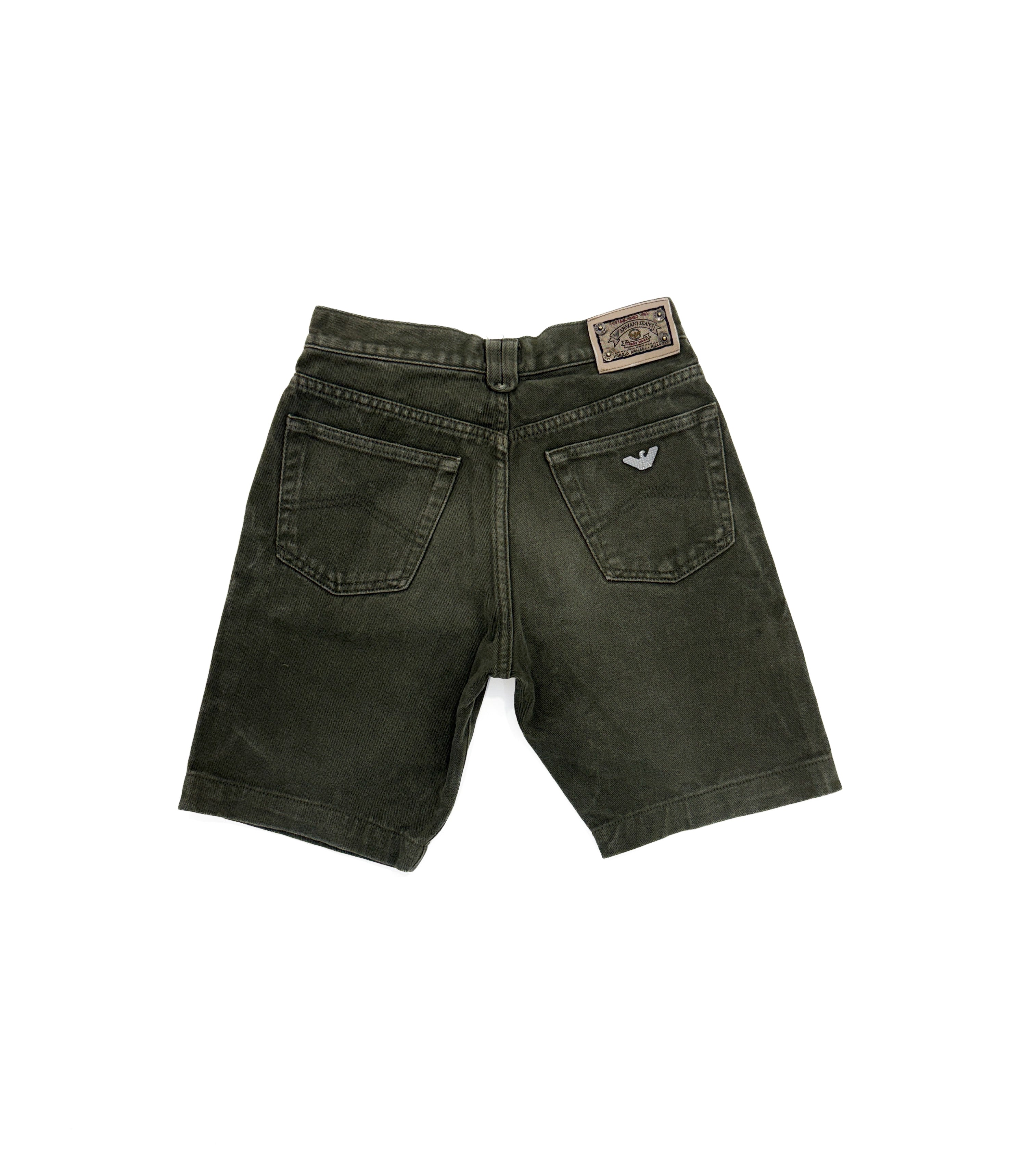 Vintage 90s Armani Junior Olive Denim Shorts (size 12)