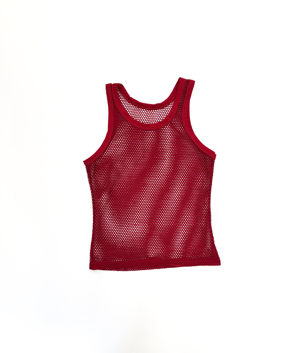 Vintage Rasta Red Mesh Tank Top (size 6/8)
