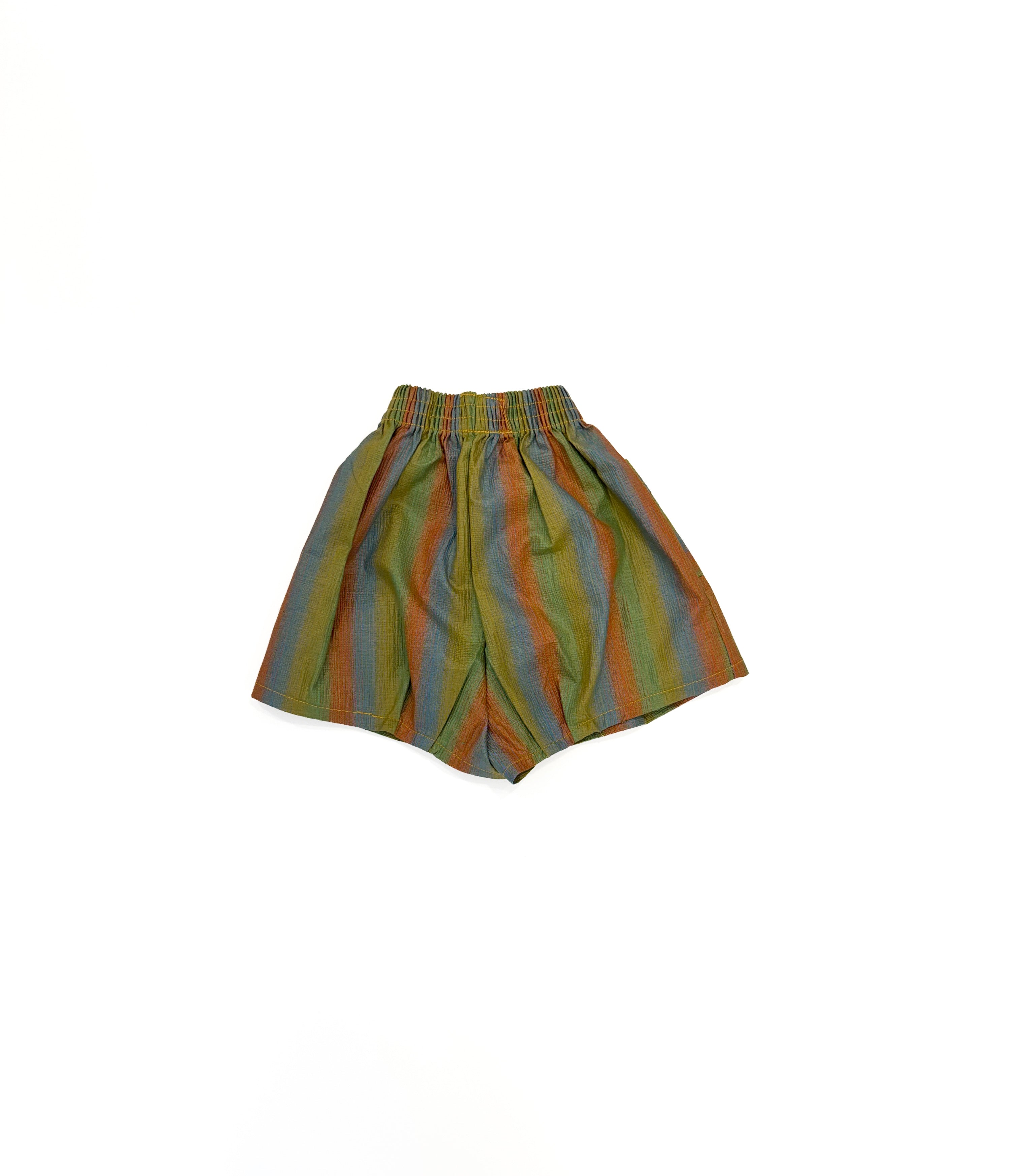 Vintage 70s Rainbow Stripe Elastic Waist Shorts (size 4/5)