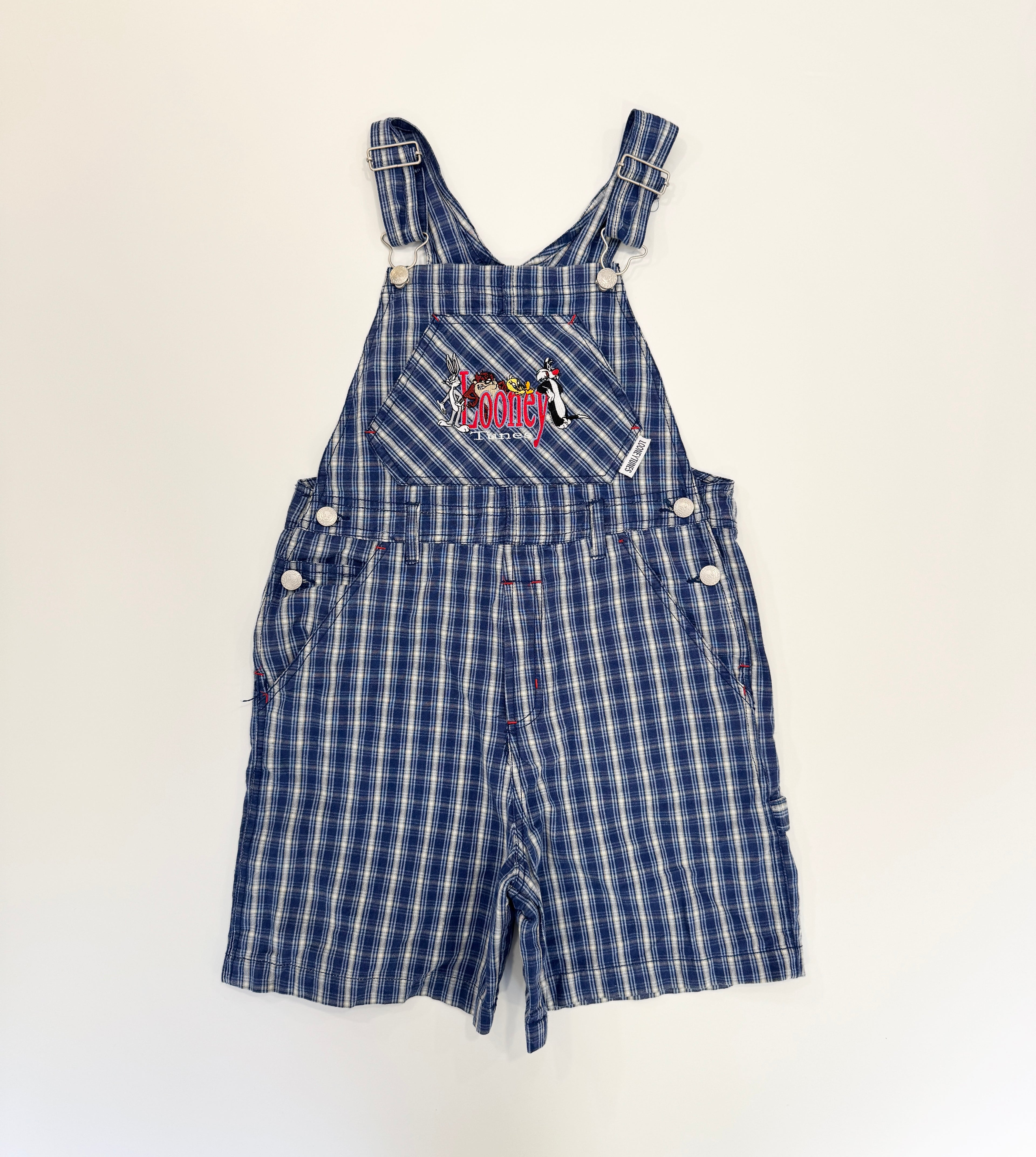 Vintage 1999 Looney Tunes Plaid Overalls (size 10)