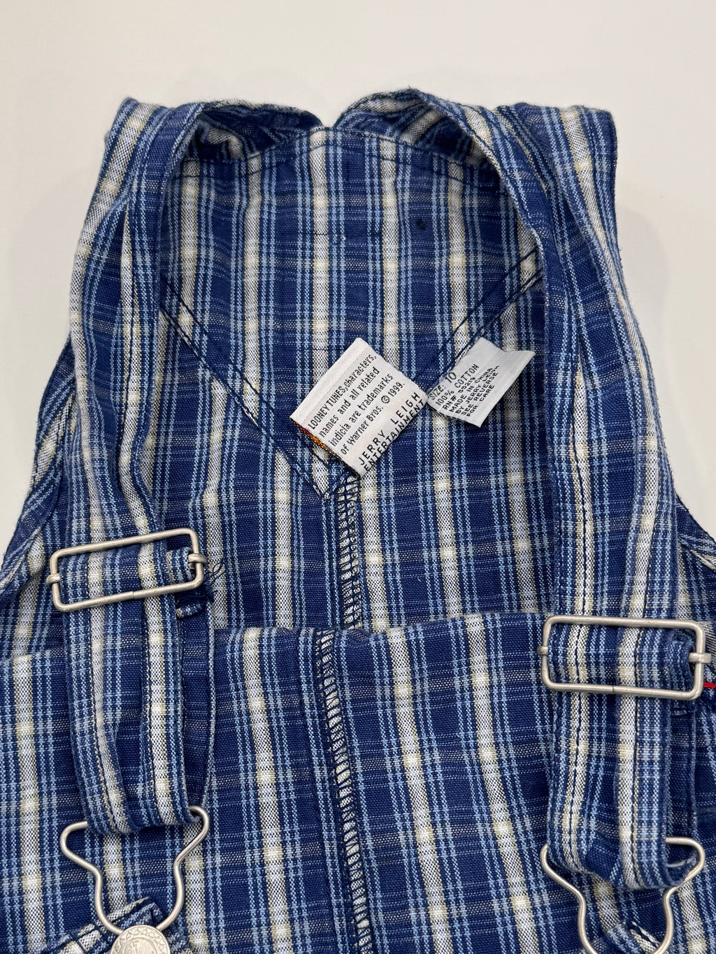 Vintage 1999 Looney Tunes Plaid Overalls (size 10)